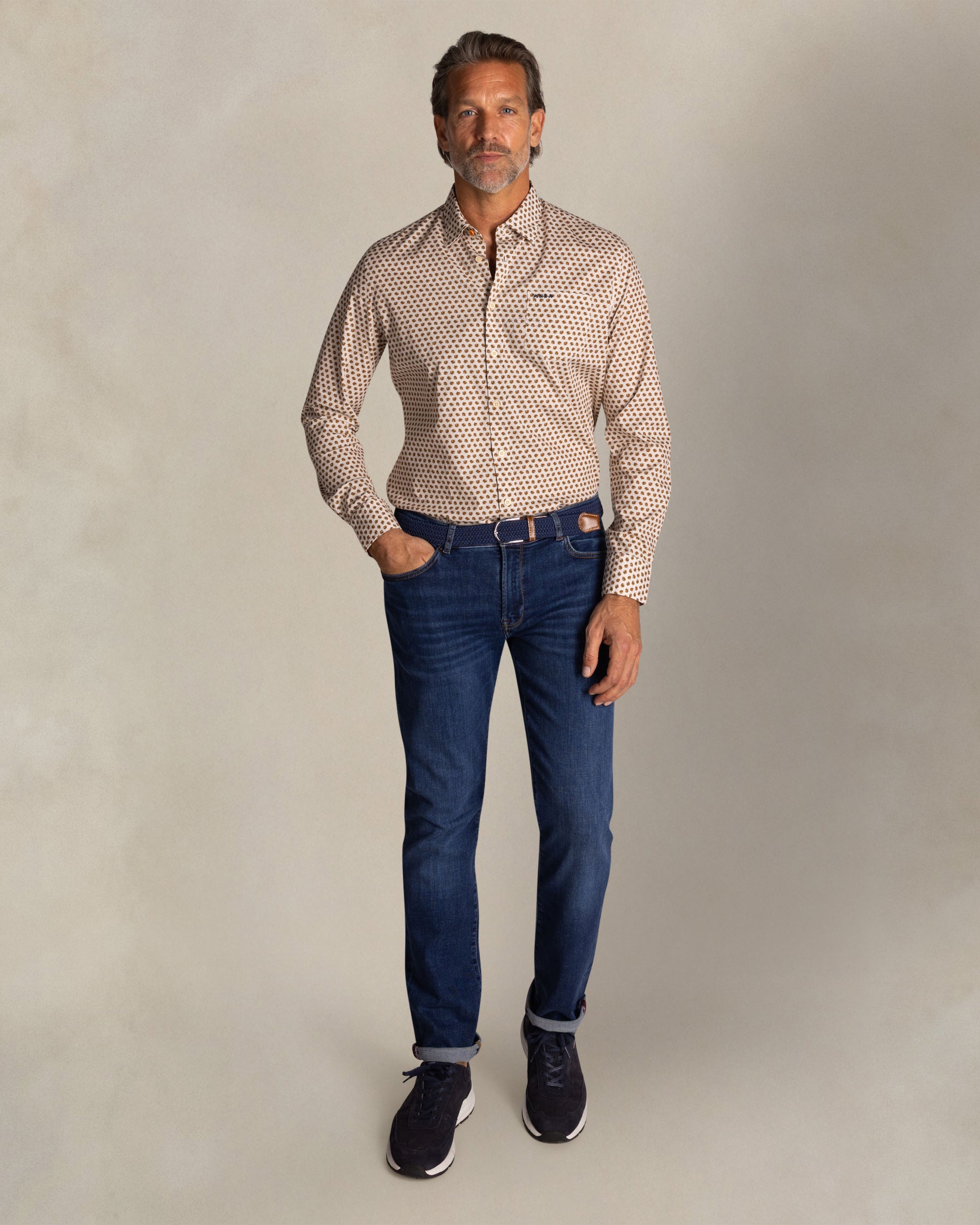 Chemise en coton écru stretch Chemise en coton écru stretch