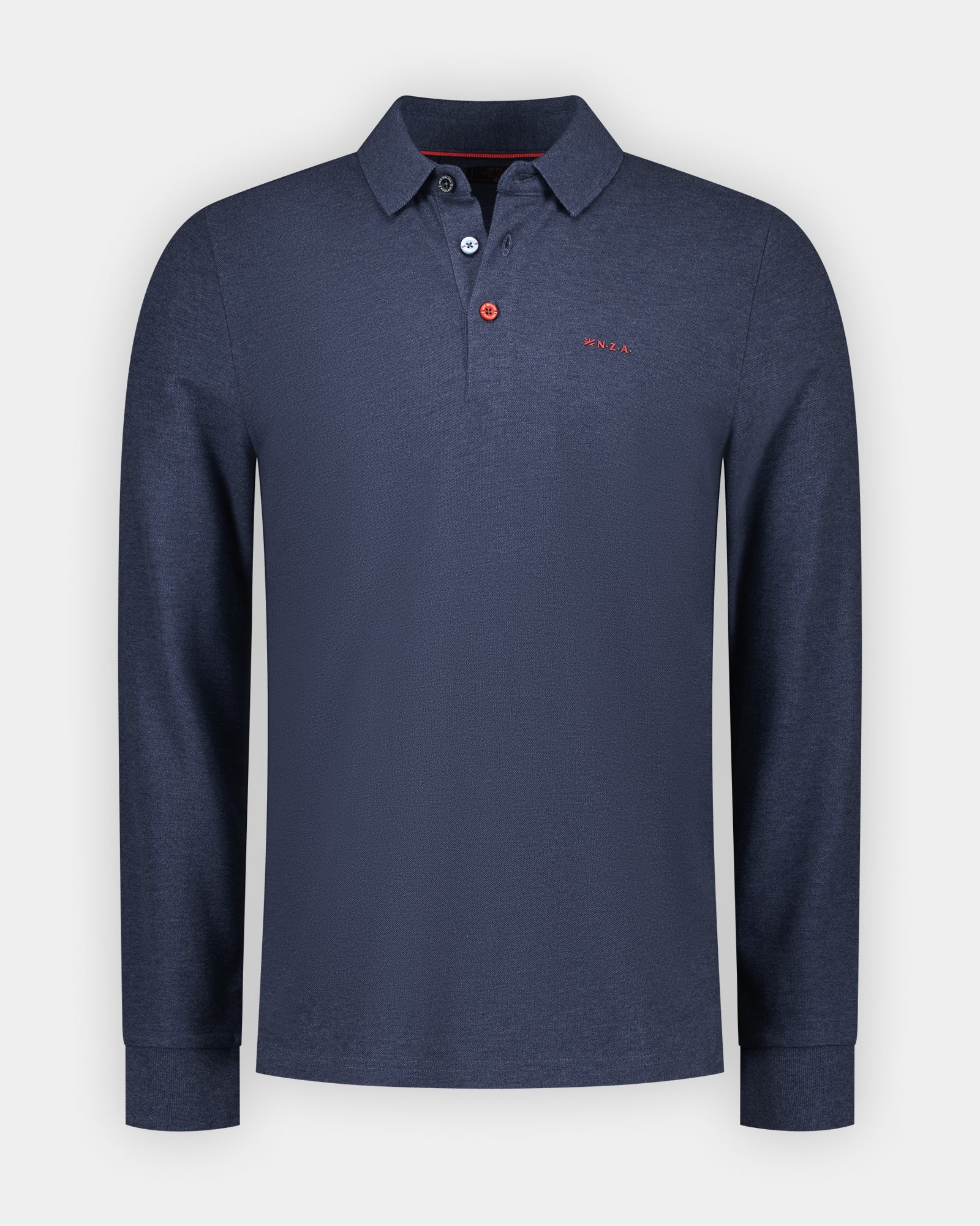 Donkerblauwe 100% katoenen piqué polo Donkerblauwe 100% katoenen piqué polo