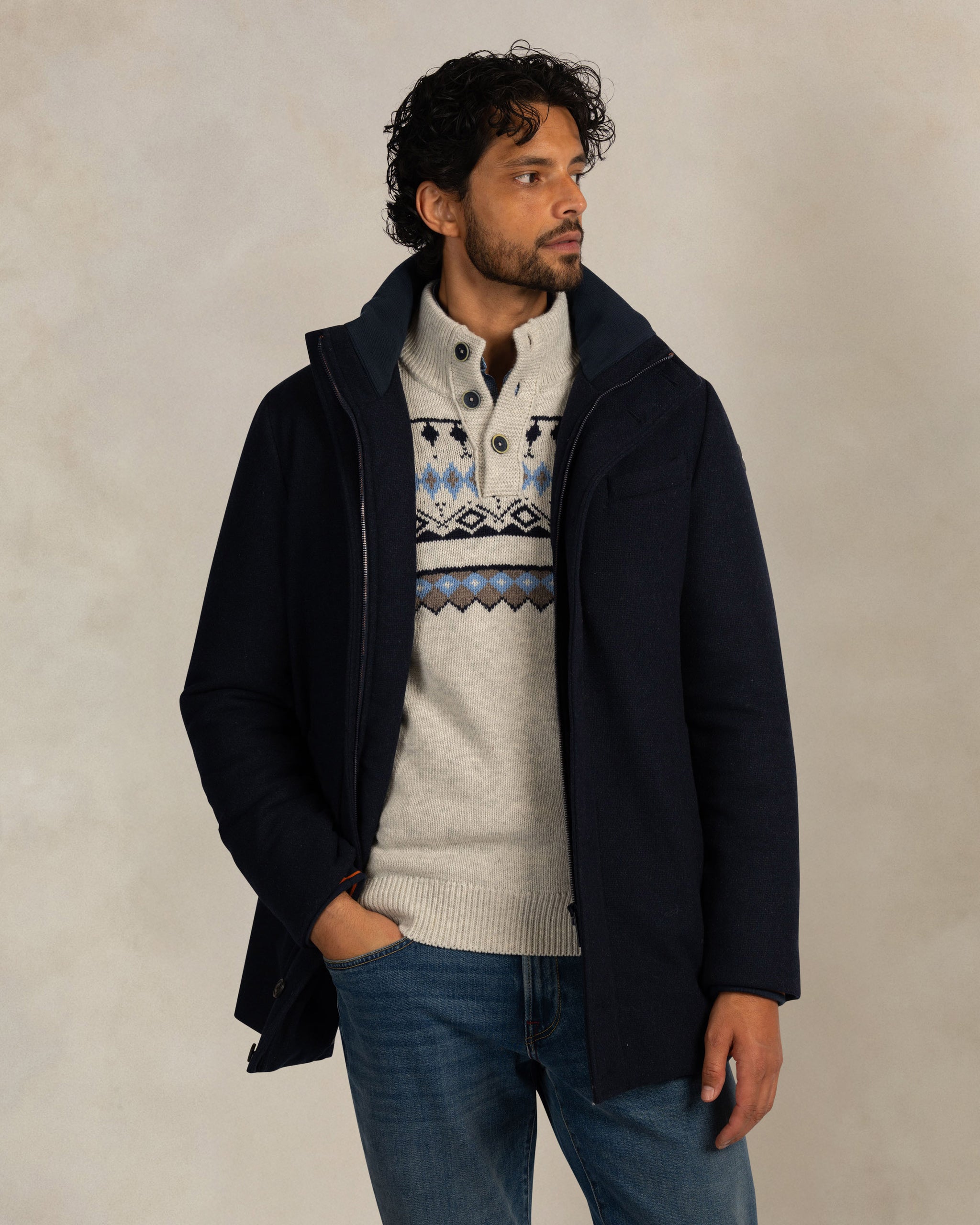 Dark blue wool coat Dark blue wool coat