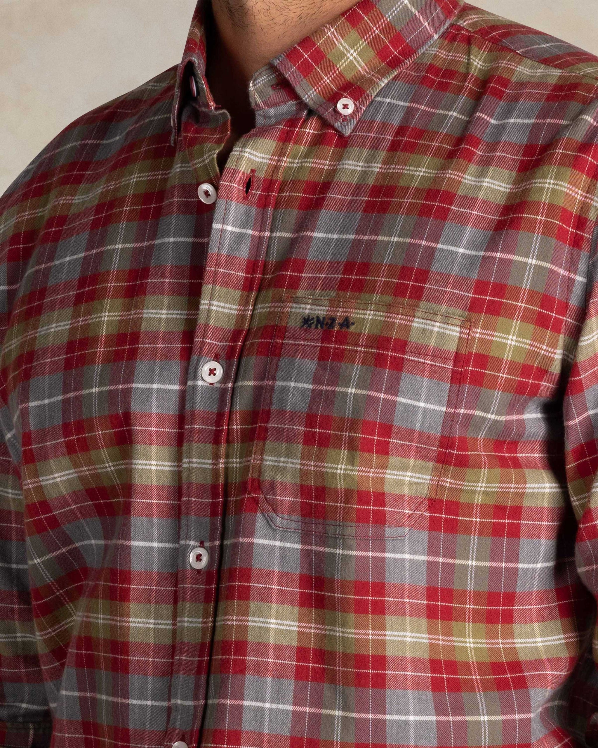 Rot-farbenes Baumwollhemd mit Print Rot-farbenes Baumwollhemd mit Print