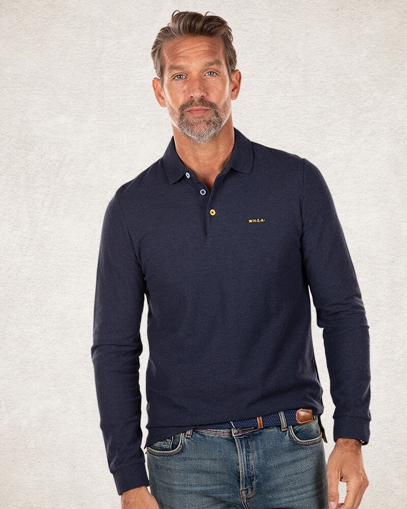 Effen katoenen rugby shirt - Charcoal Navy Effen katoenen rugby shirt - Charcoal Navy