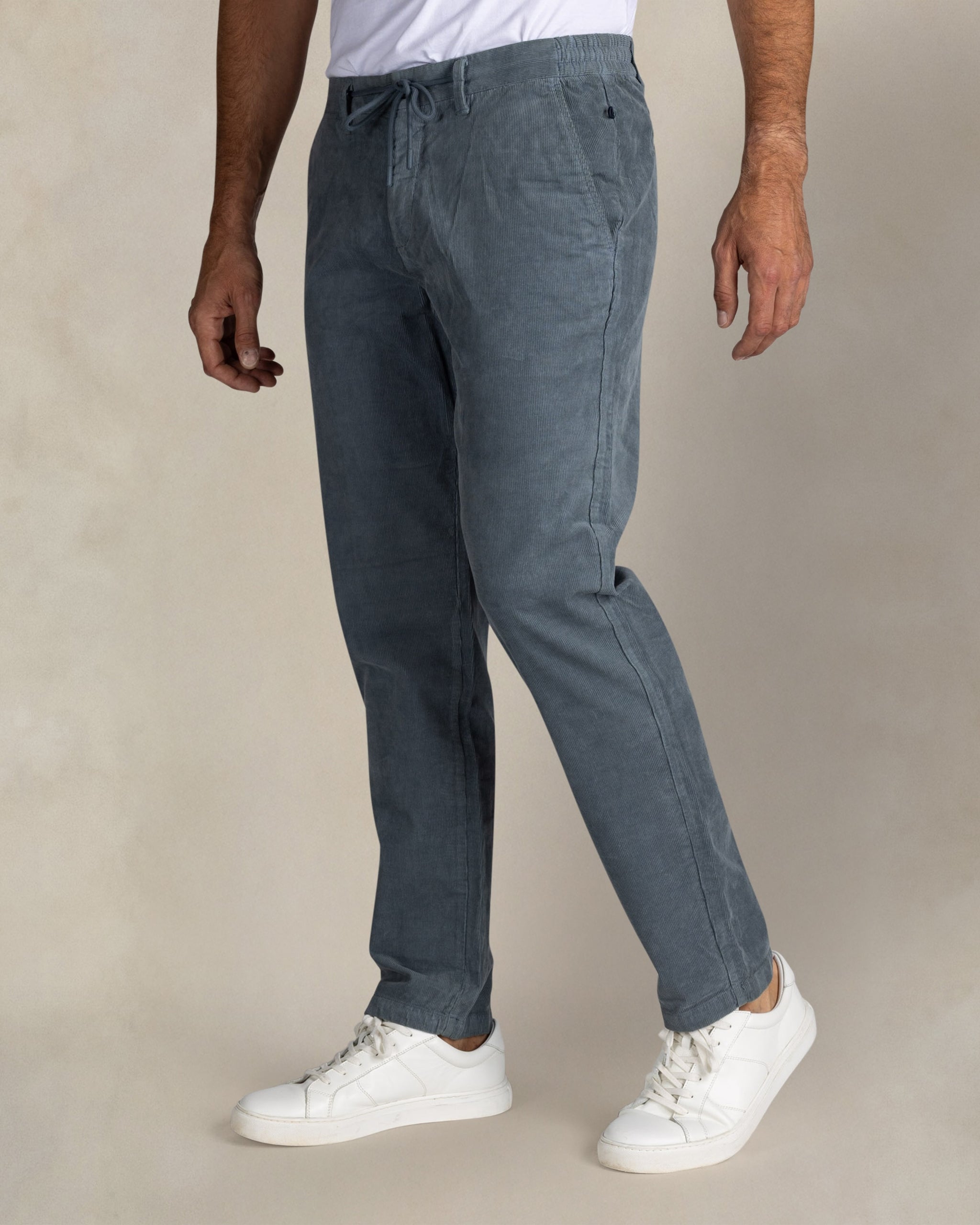 Blue cotton stretch trousers Blue cotton stretch trousers