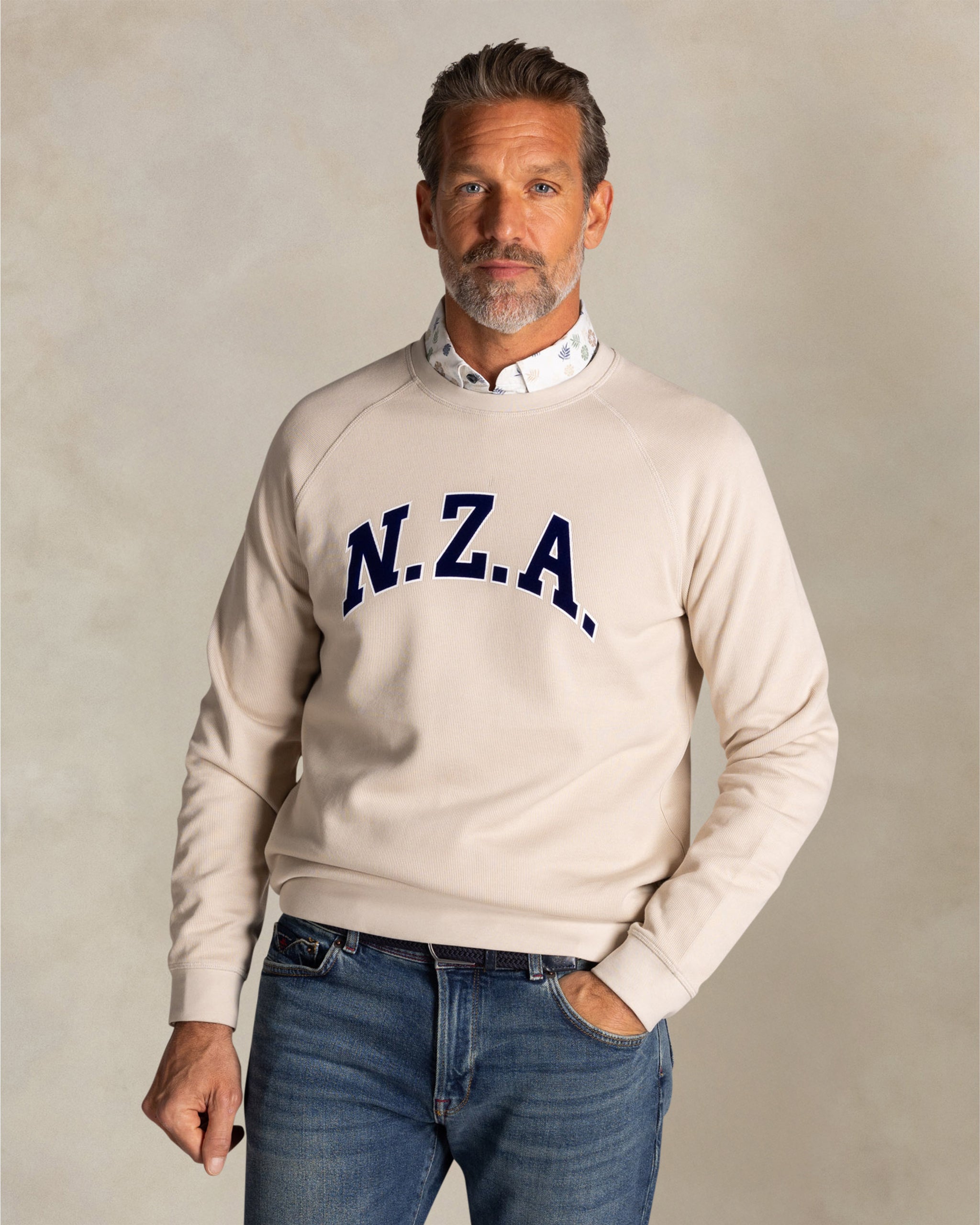 Ecru sweatshirt aus Baumwolle mit logo Ecru sweatshirt aus Baumwolle mit logo