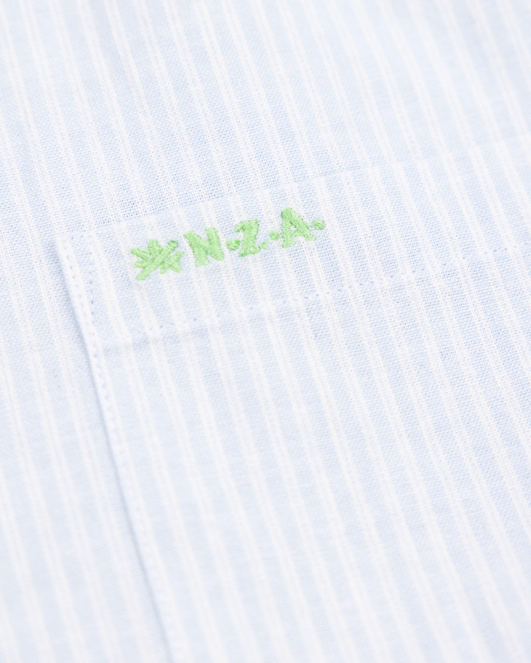 Pastelblauw gestreept linnen overhemd Pastelblauw gestreept linnen overhemd