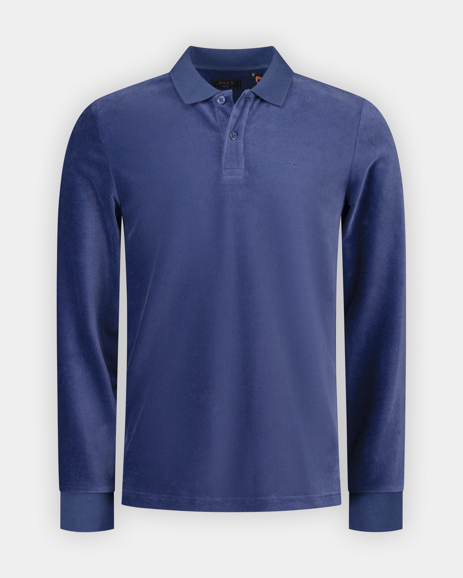 Blue cotton long-sleeve polo Blue cotton long-sleeve polo