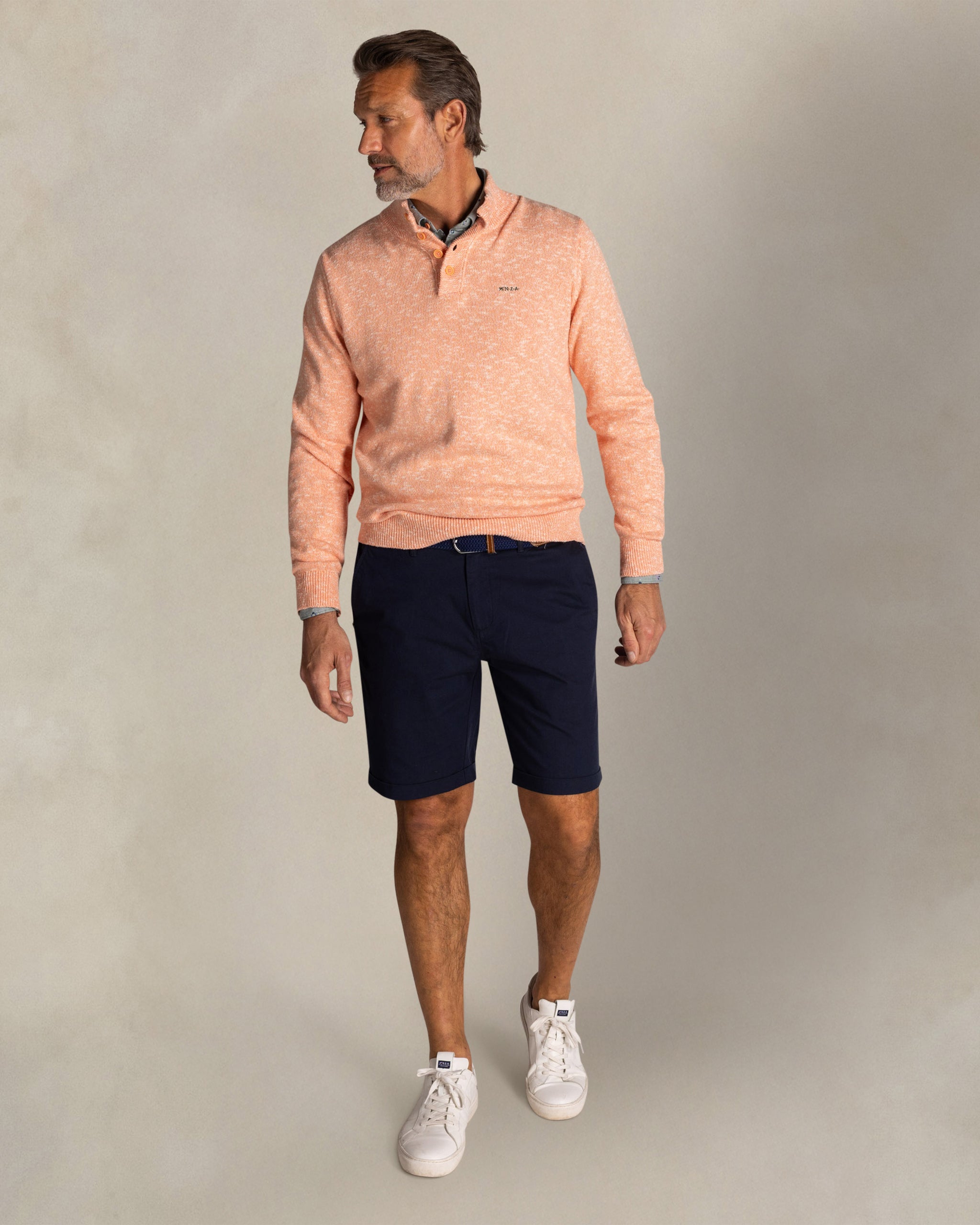 Jersey coral con media cremallera Jersey coral con media cremallera