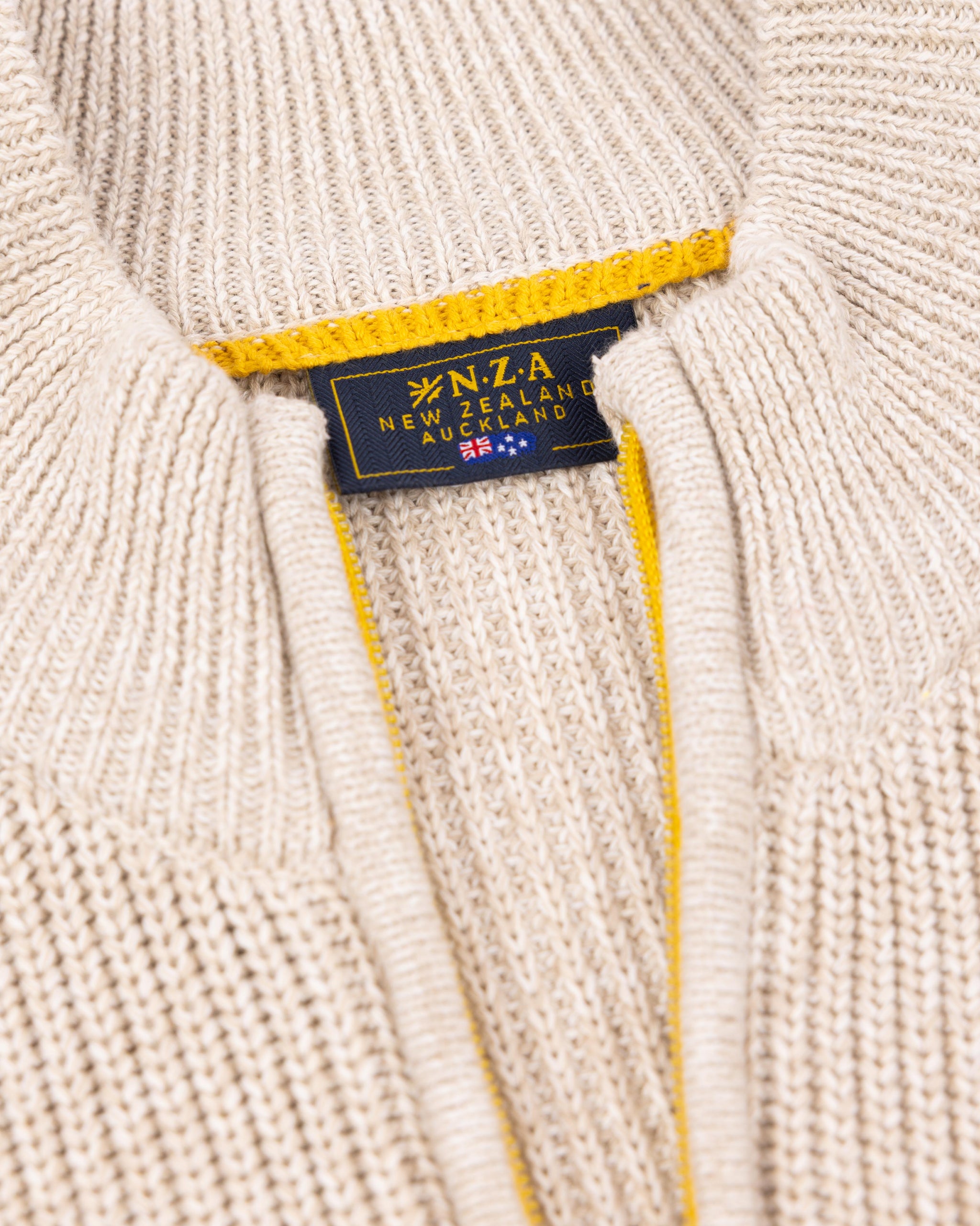 Ecru katoenen half zip trui Ecru katoenen half zip trui