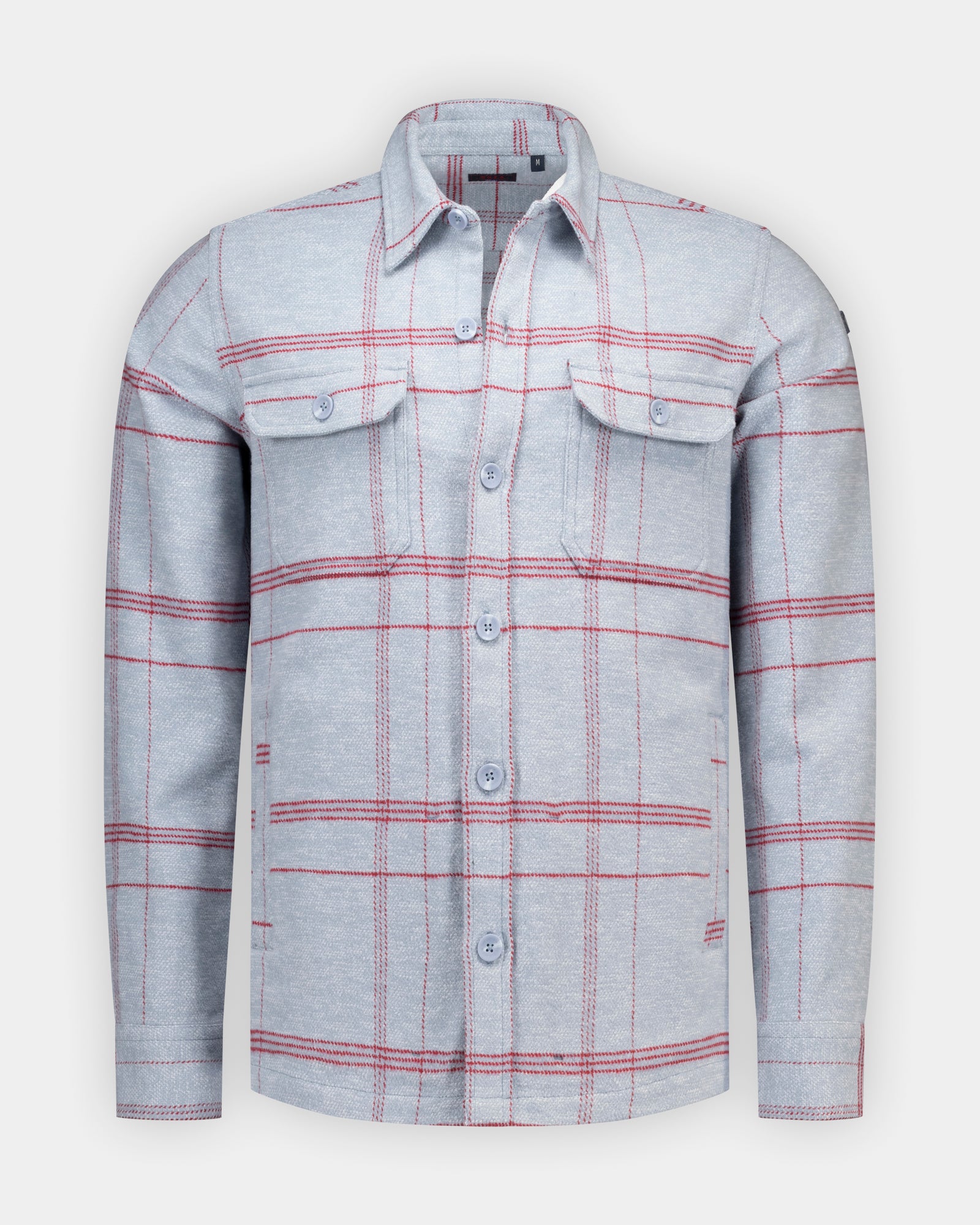 Lichtblauw geruit 100% katoenen overshirt Lichtblauw geruit 100% katoenen overshirt