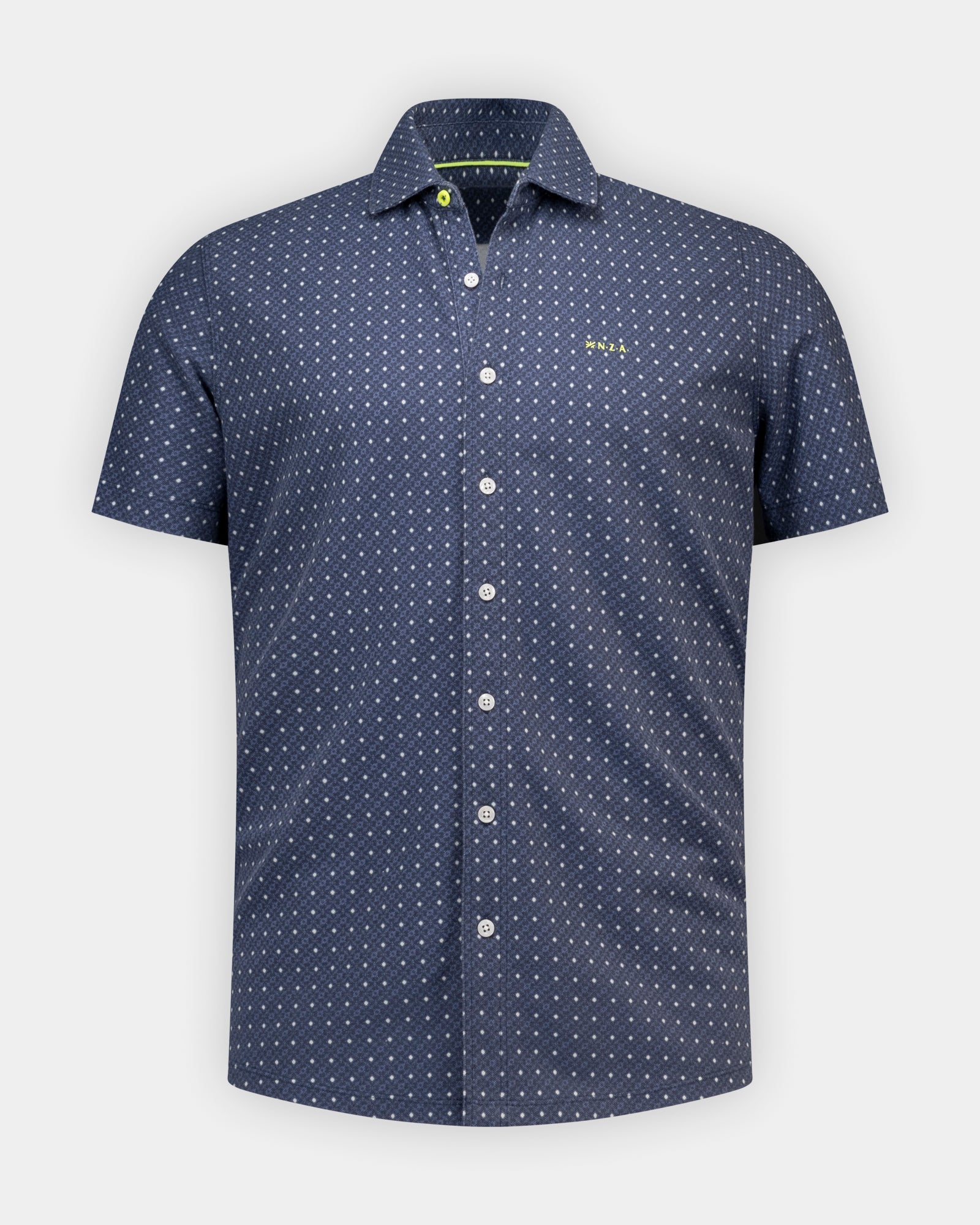 Blaues Baumwollhemd mit Print Blaues Baumwollhemd mit Print