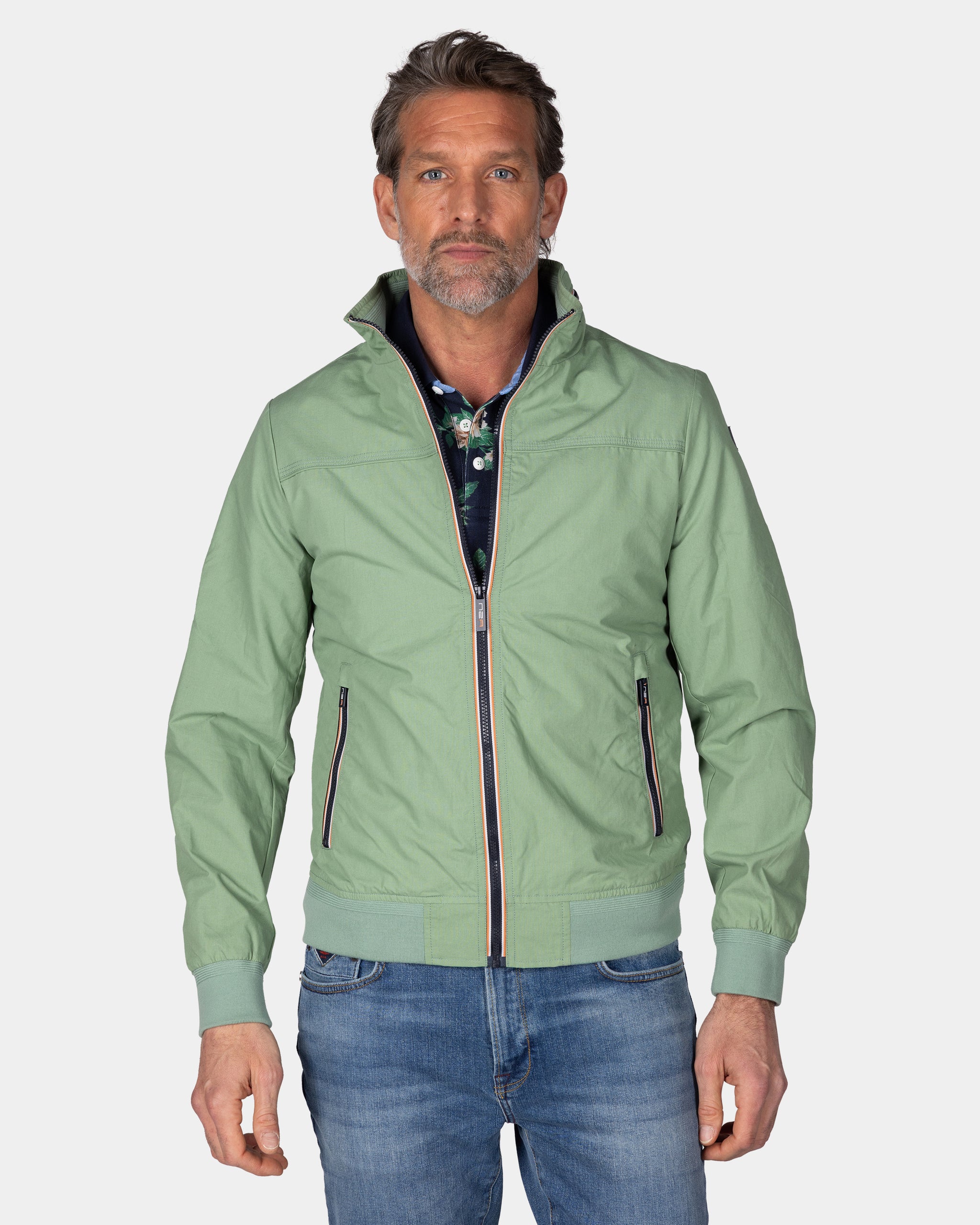 Green cotton bomber Green cotton bomber