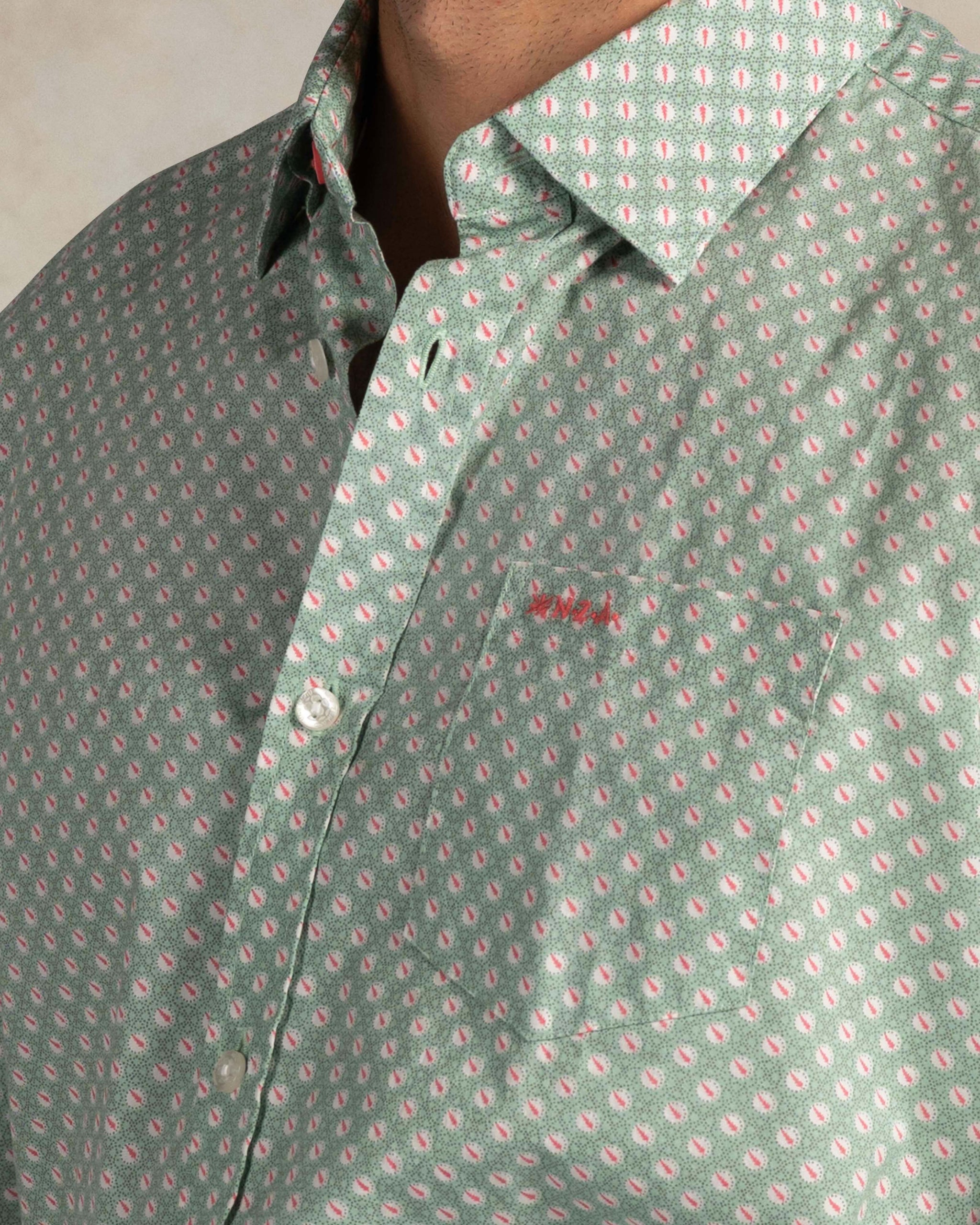 Lichtgroen overhemd met print Lichtgroen overhemd met print