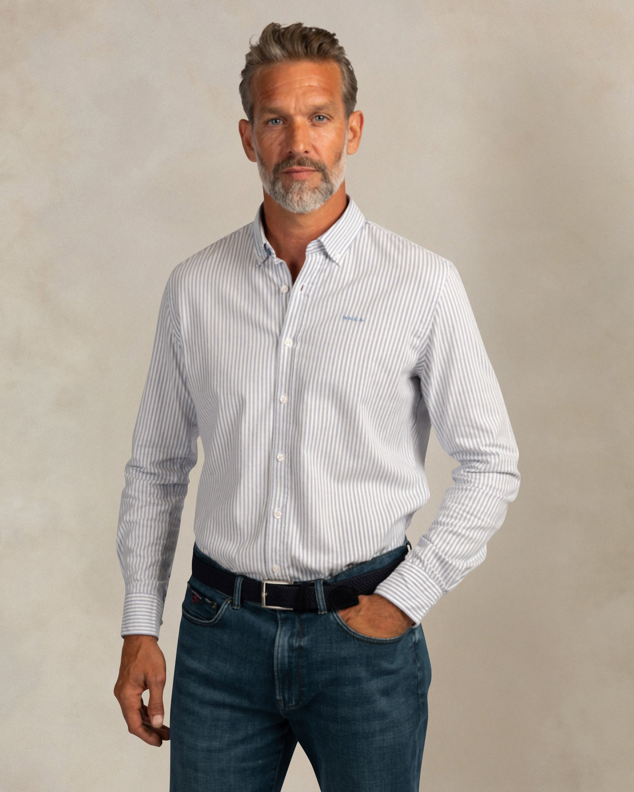Light blue cotton stretch shirt Light blue cotton stretch shirt