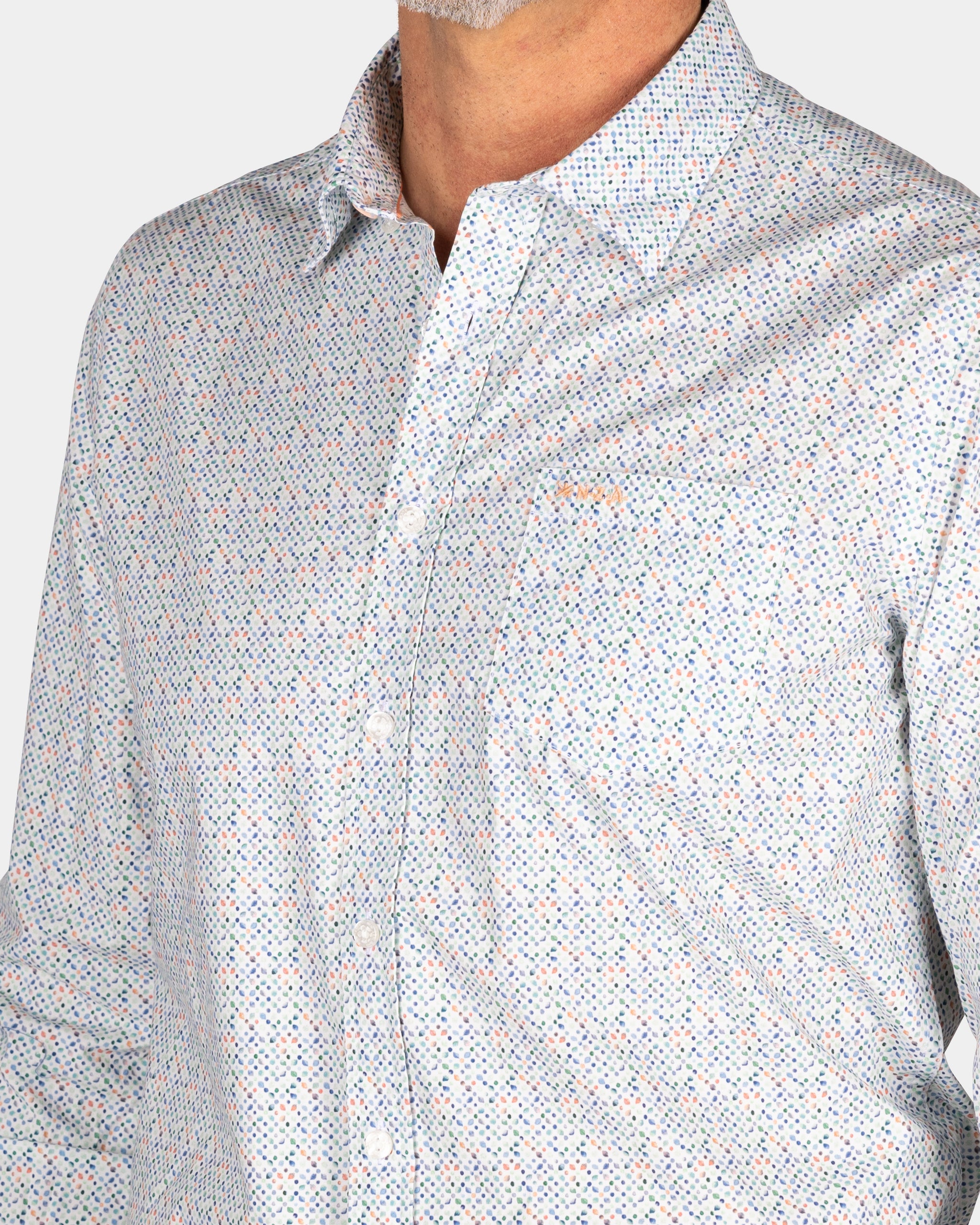 Chemise en coton imprimée bleue Chemise en coton imprimée bleue