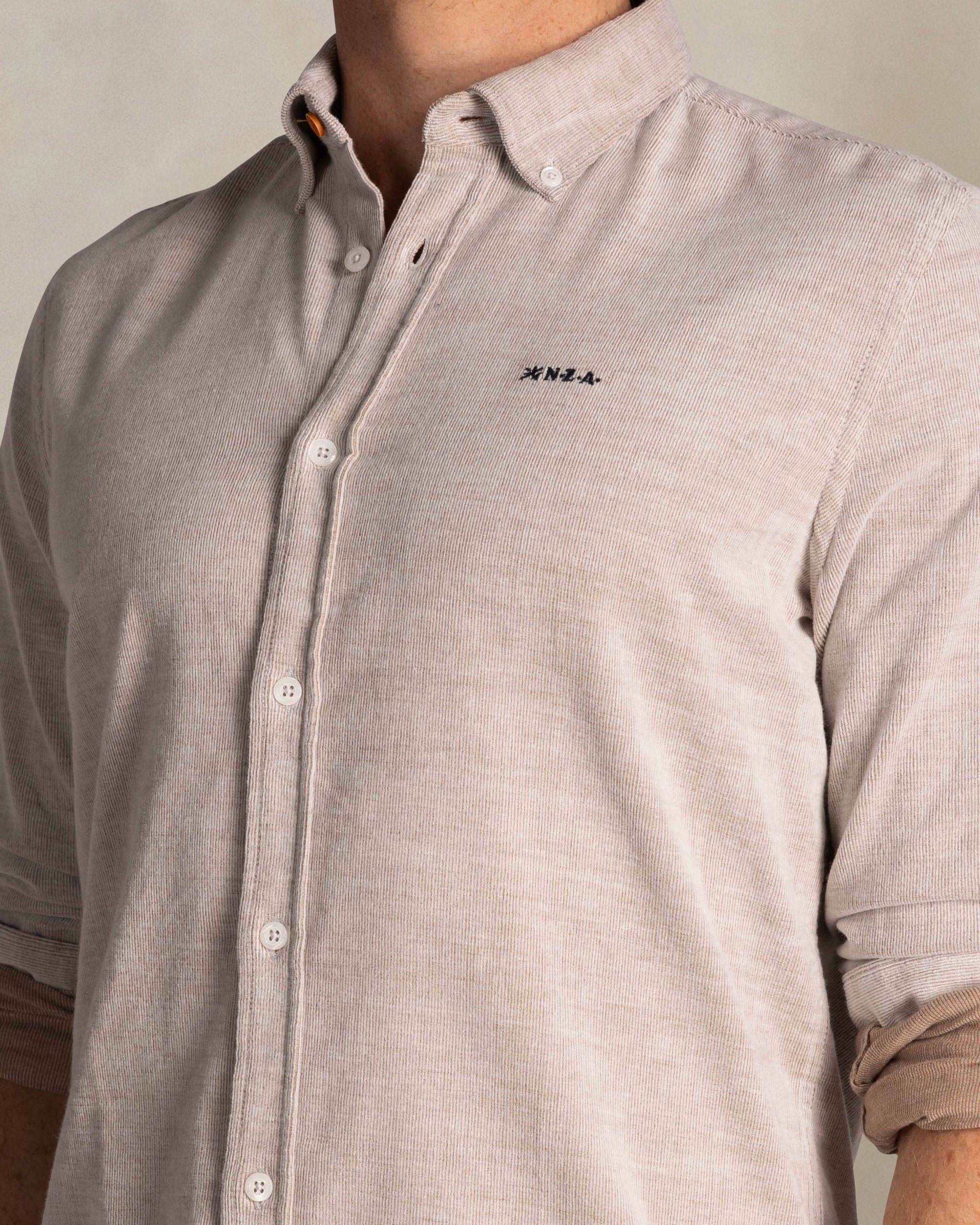 Ecru cotton stretch shirt Ecru cotton stretch shirt