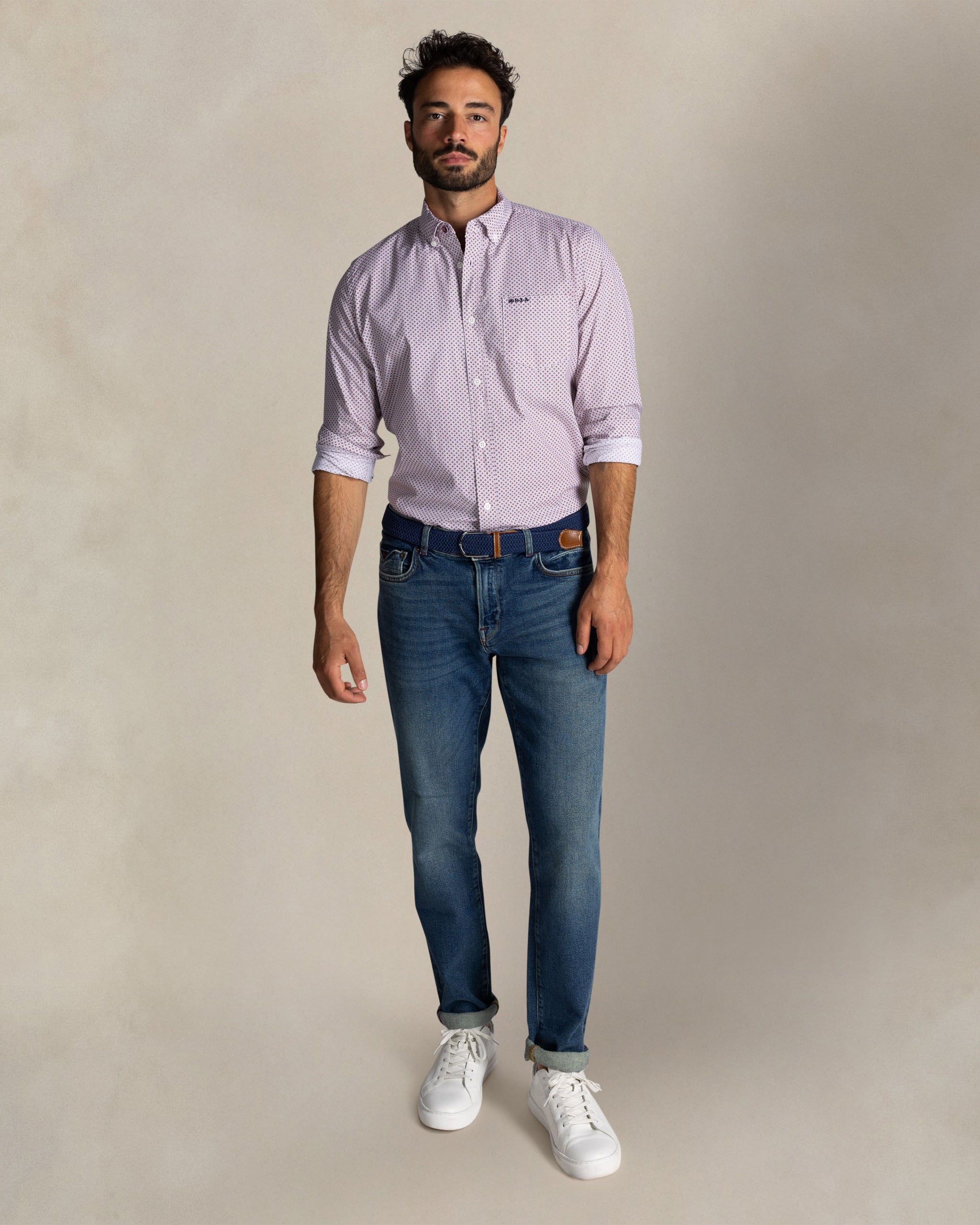 Red cotton stretch shirt Red cotton stretch shirt