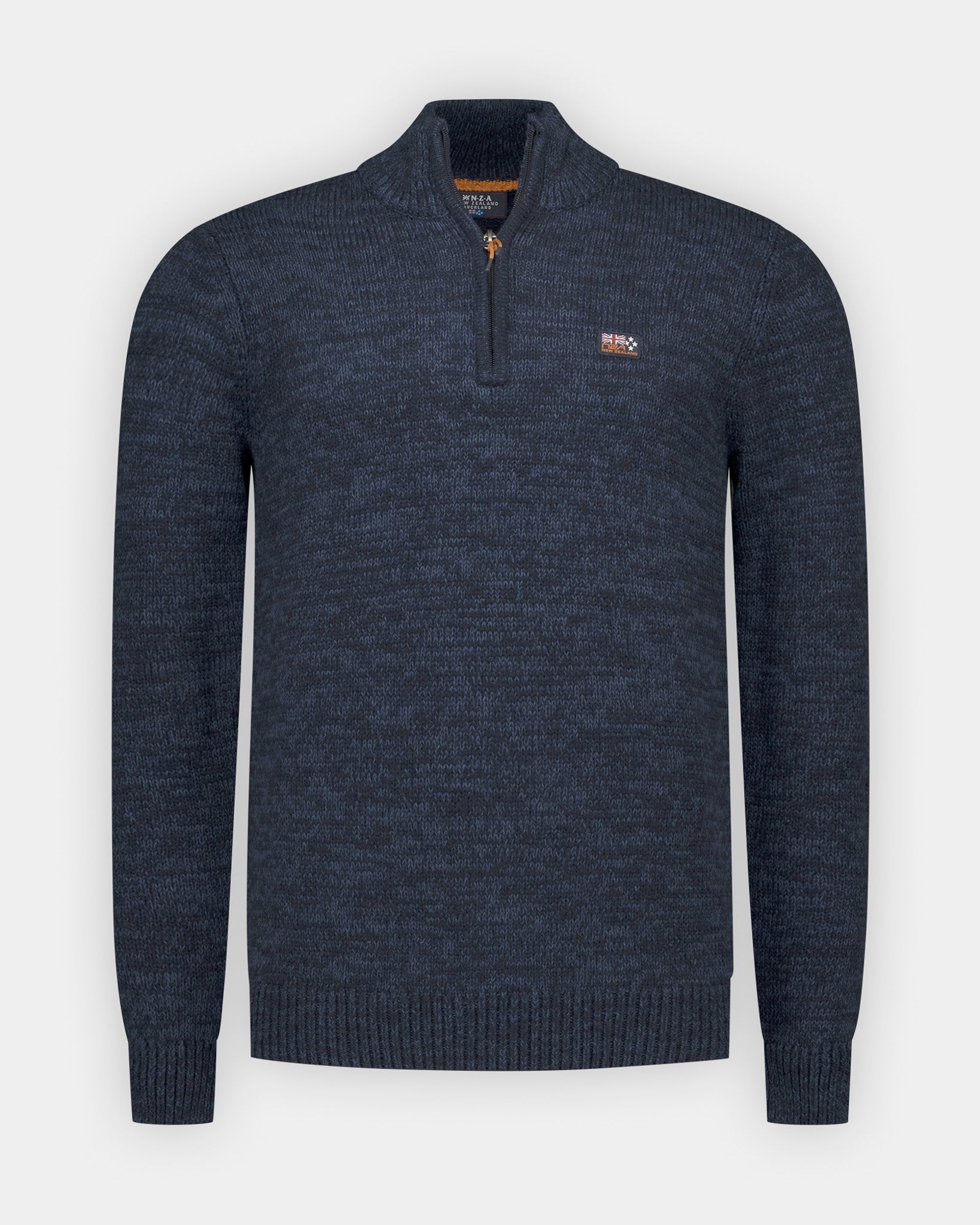 Blauwe katoenen half zip trui Blauwe katoenen half zip trui