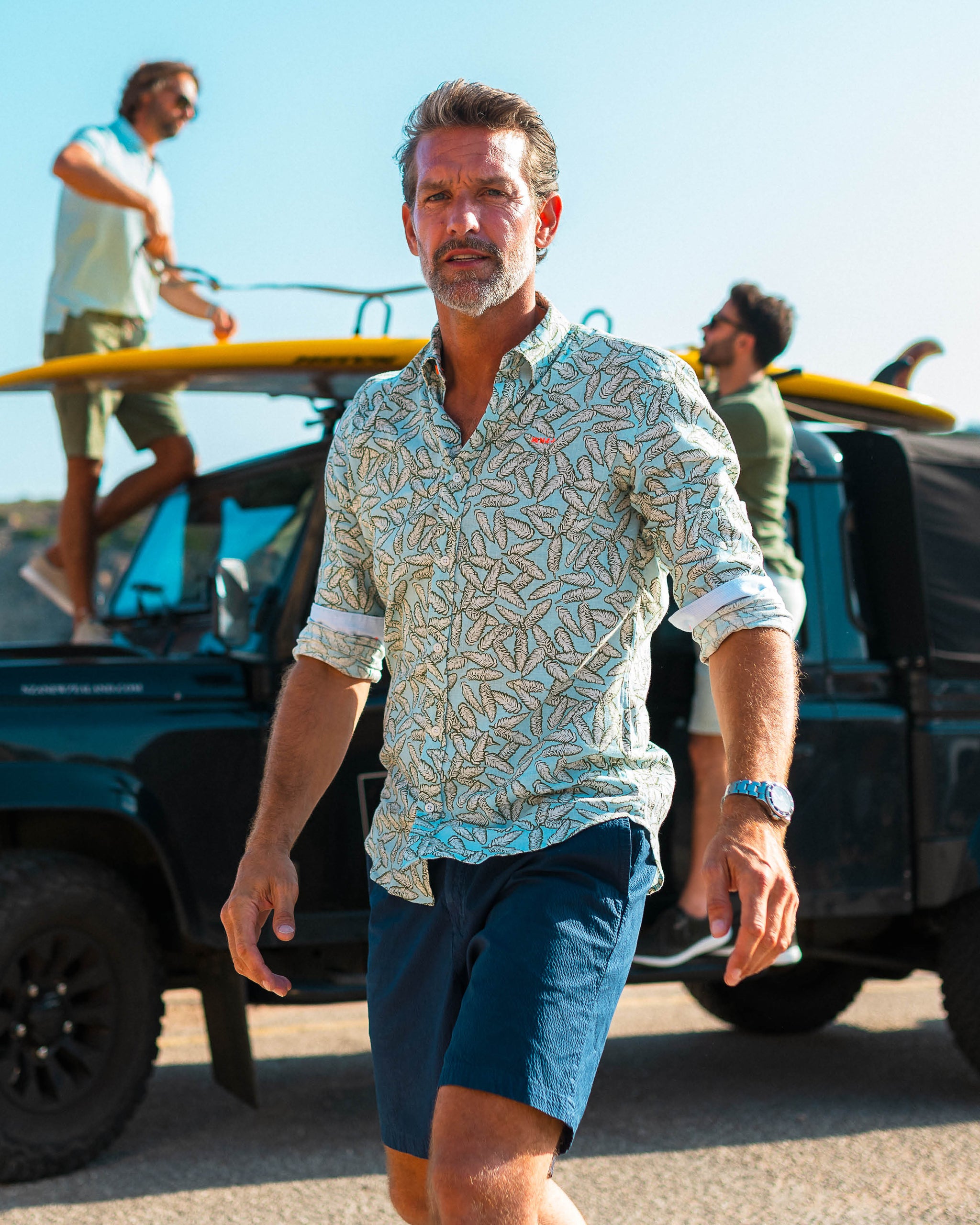 Graphic printed shirt with green and blue Graphic printed shirt with green and blue