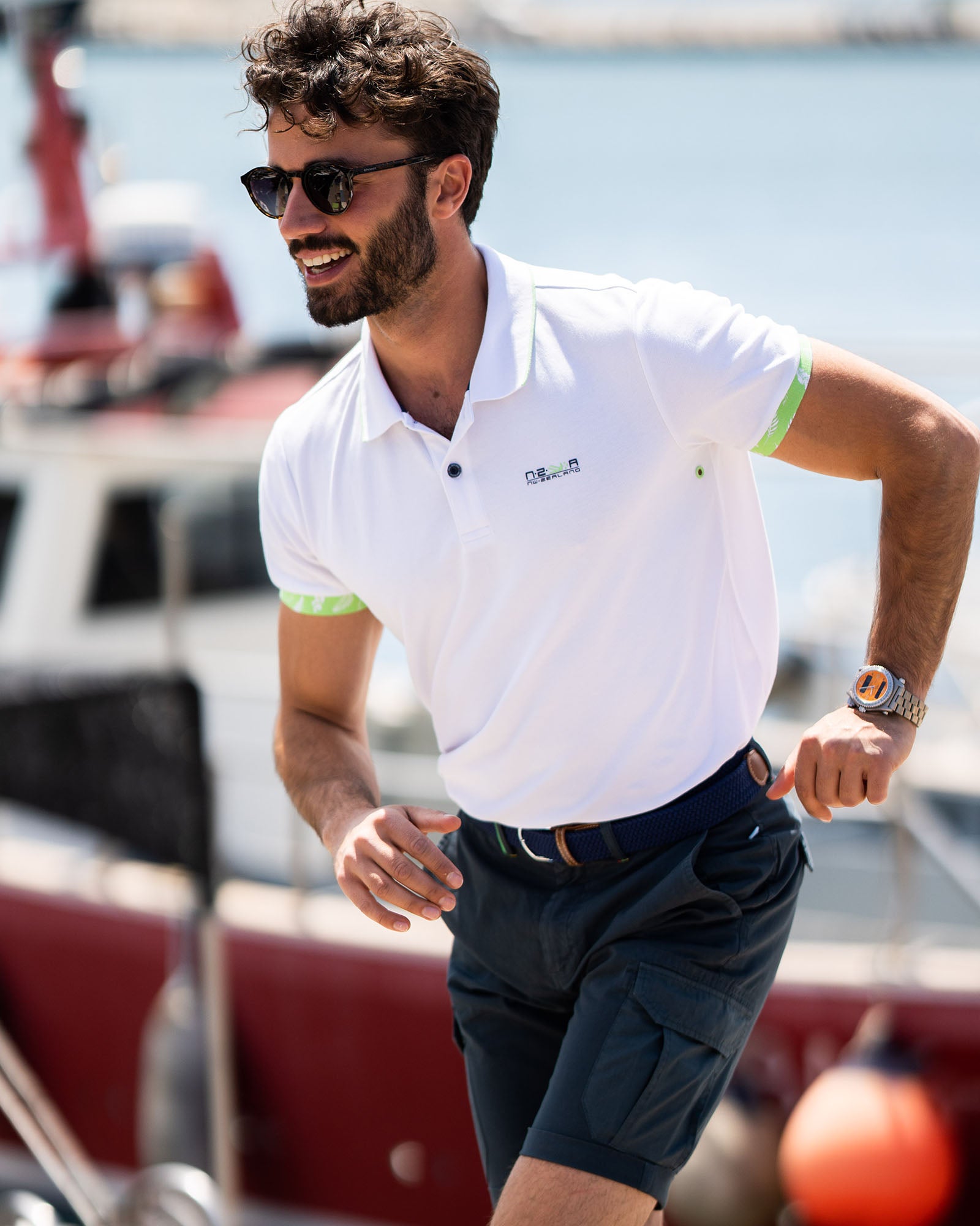 Poloshirt aus Stretch-Baumwolle - White Poloshirt aus Stretch-Baumwolle - White