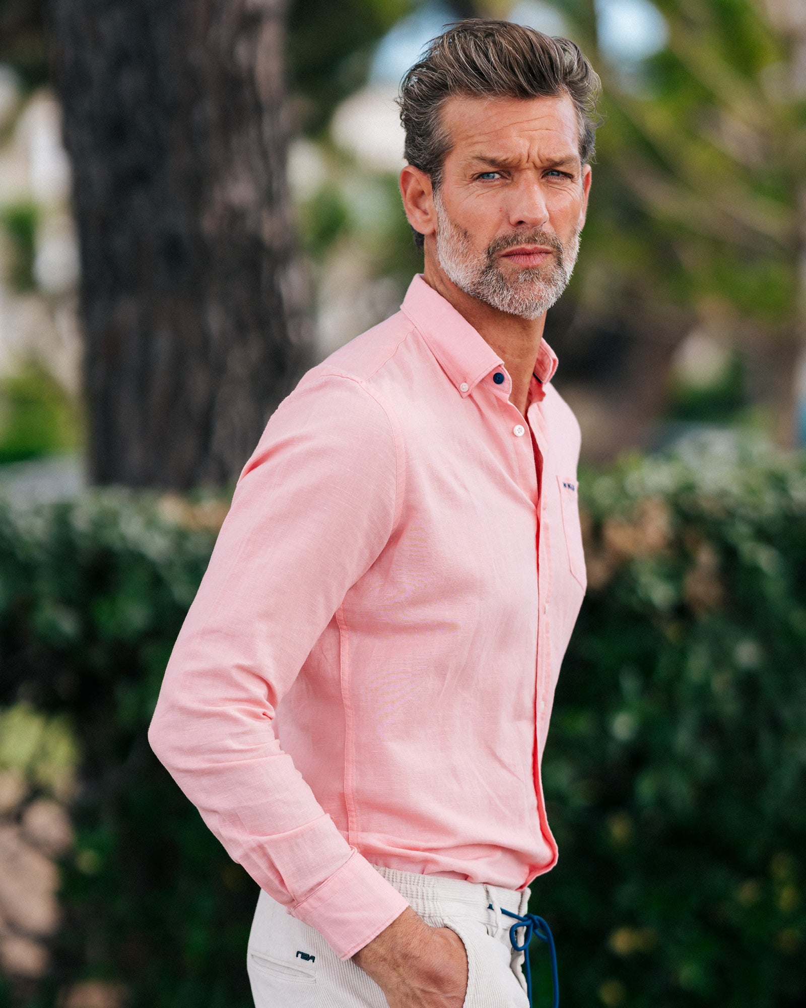 Linen Pastel Pink Long Sleeve Shirt Linen Pastel Pink Long Sleeve Shirt