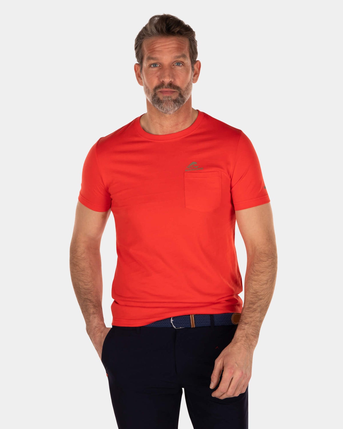 T-shirt en coton de couleur unie - Orange Red