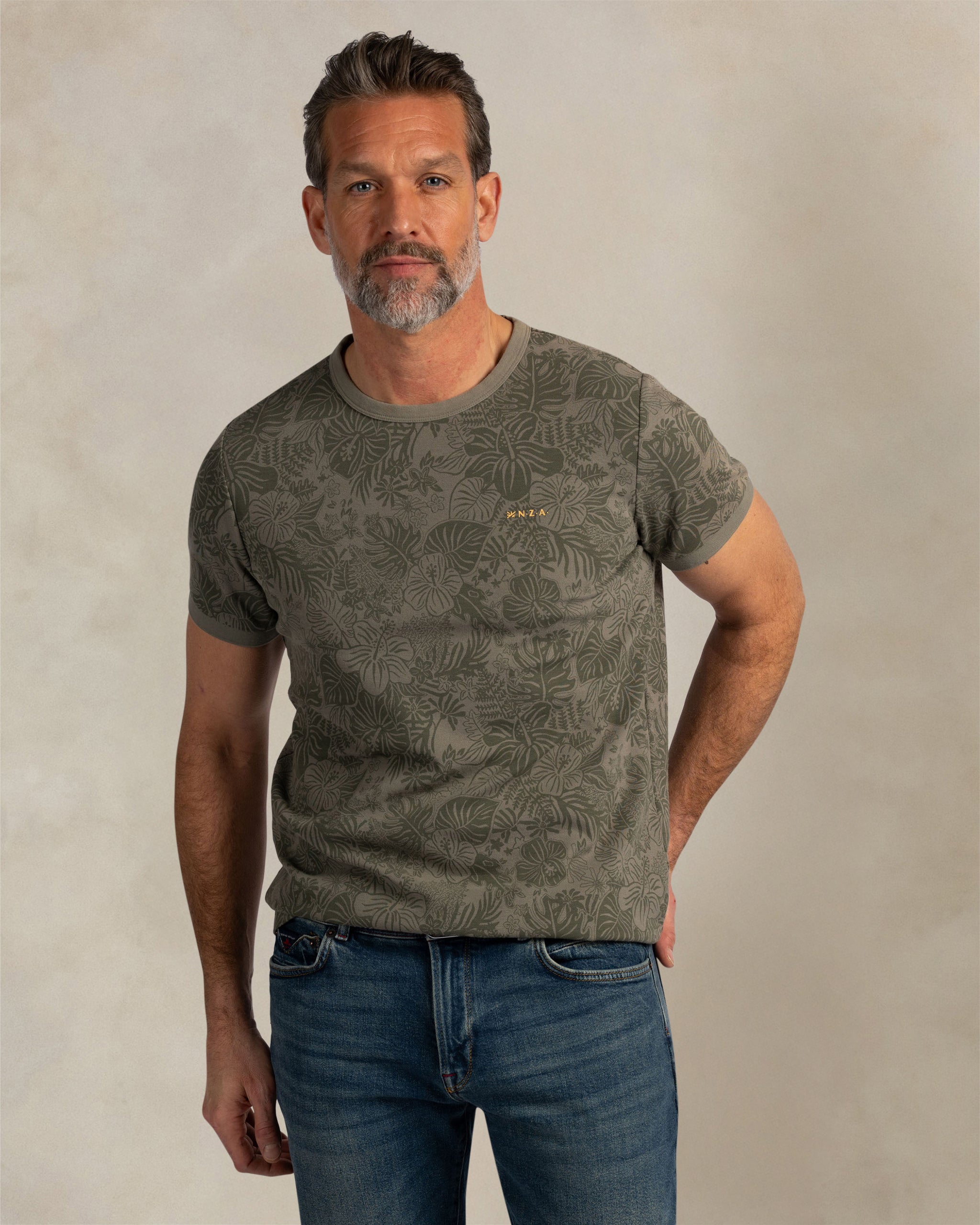 Donkergroen t-shirt met print Donkergroen t-shirt met print