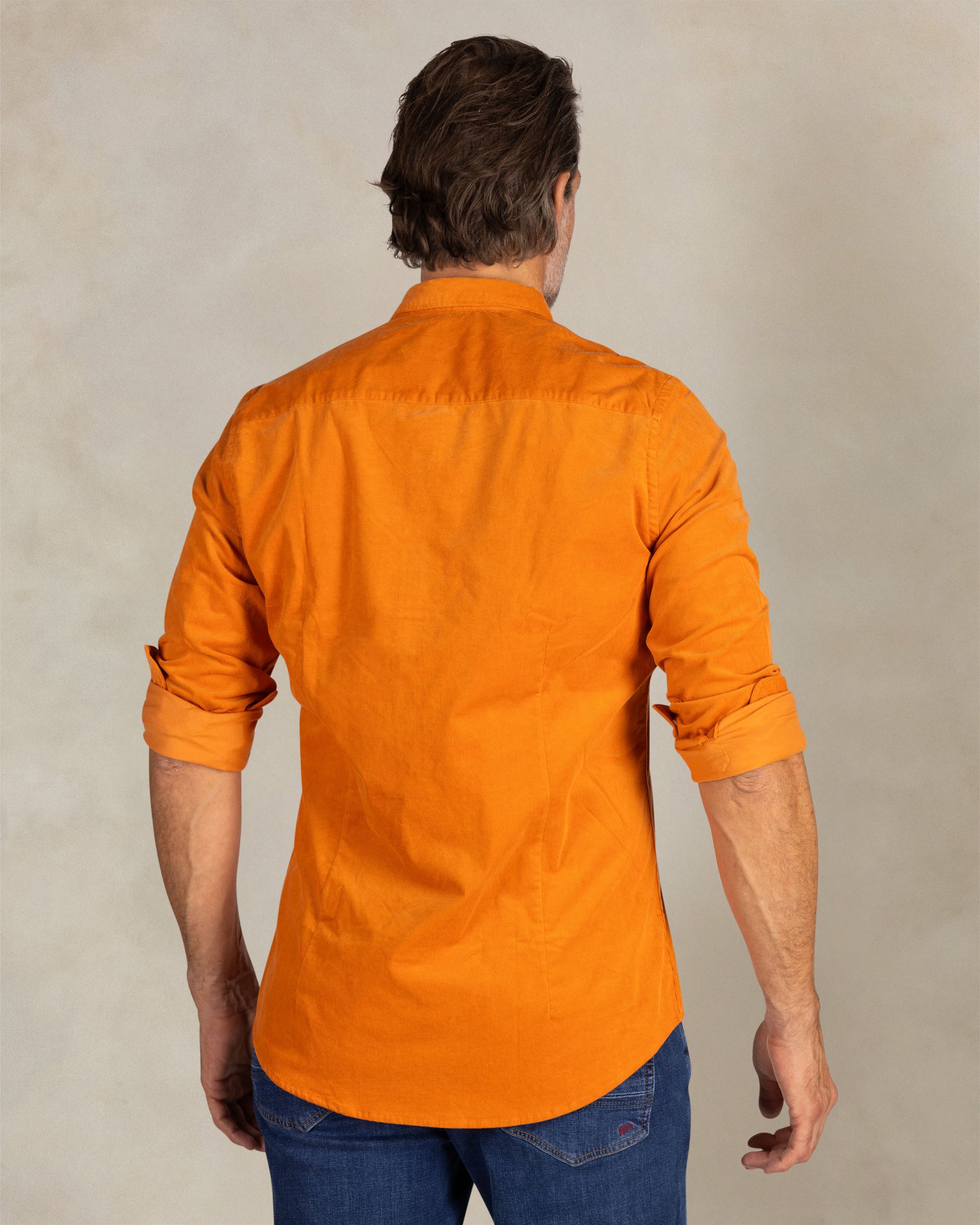 Chemise orange en coton stretch Chemise orange en coton stretch