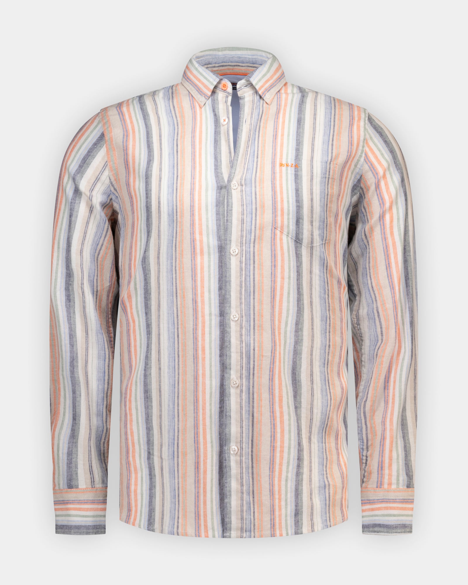 Chemise rayée stretch en lin écru Chemise rayée stretch en lin écru