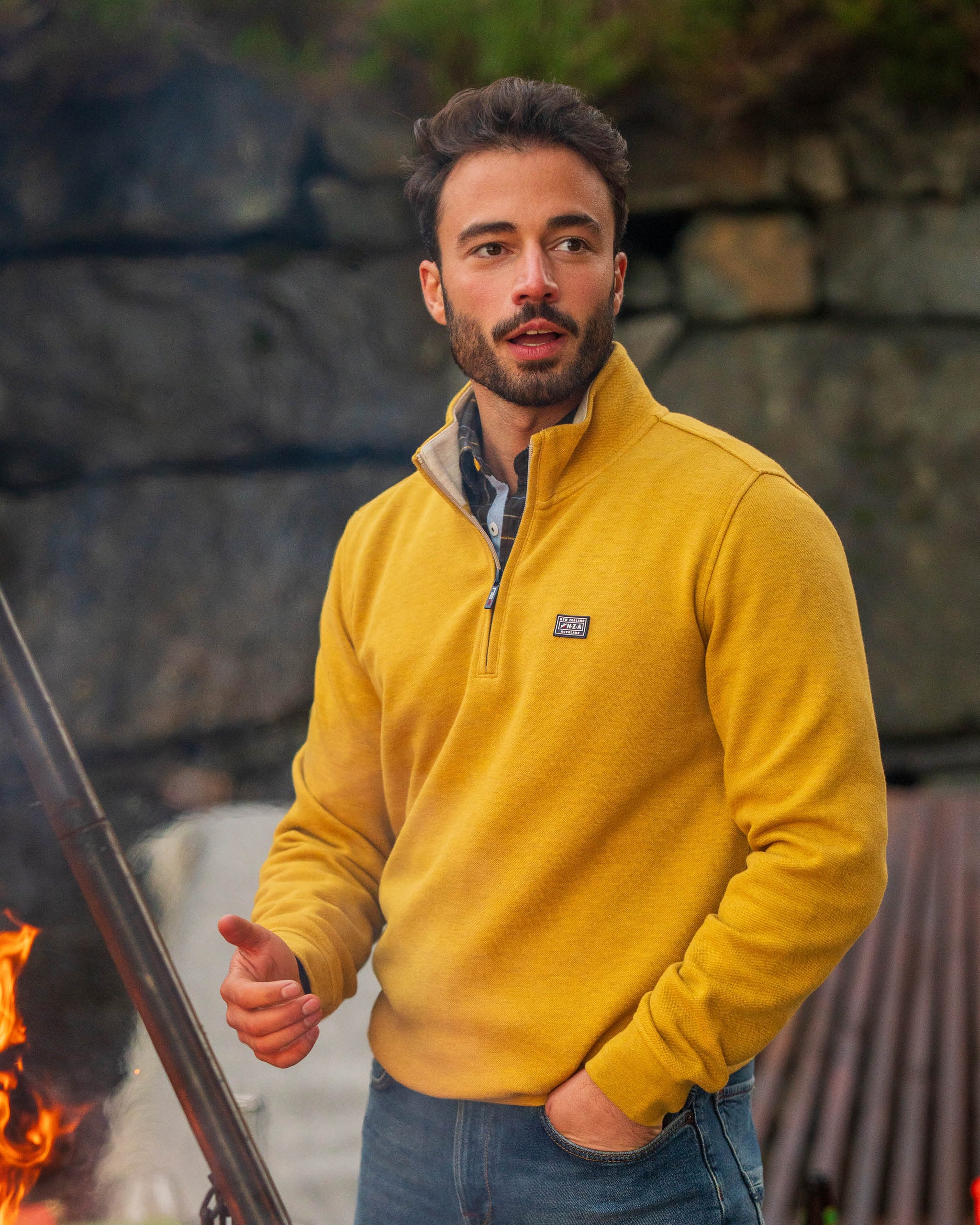 Yellow cotton half zip sweater Yellow cotton half zip sweater