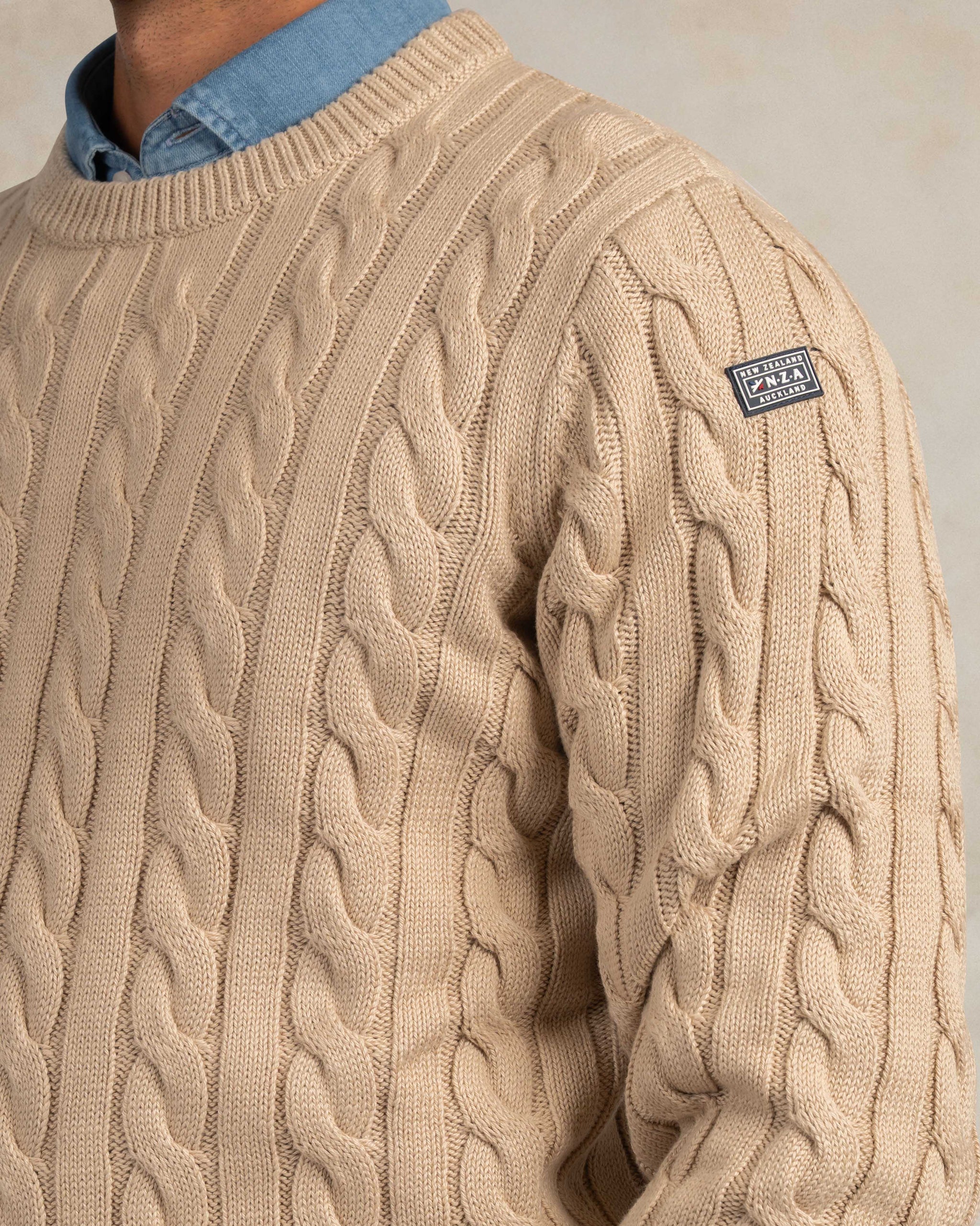 Ecru cotton cable knit Ecru cotton cable knit