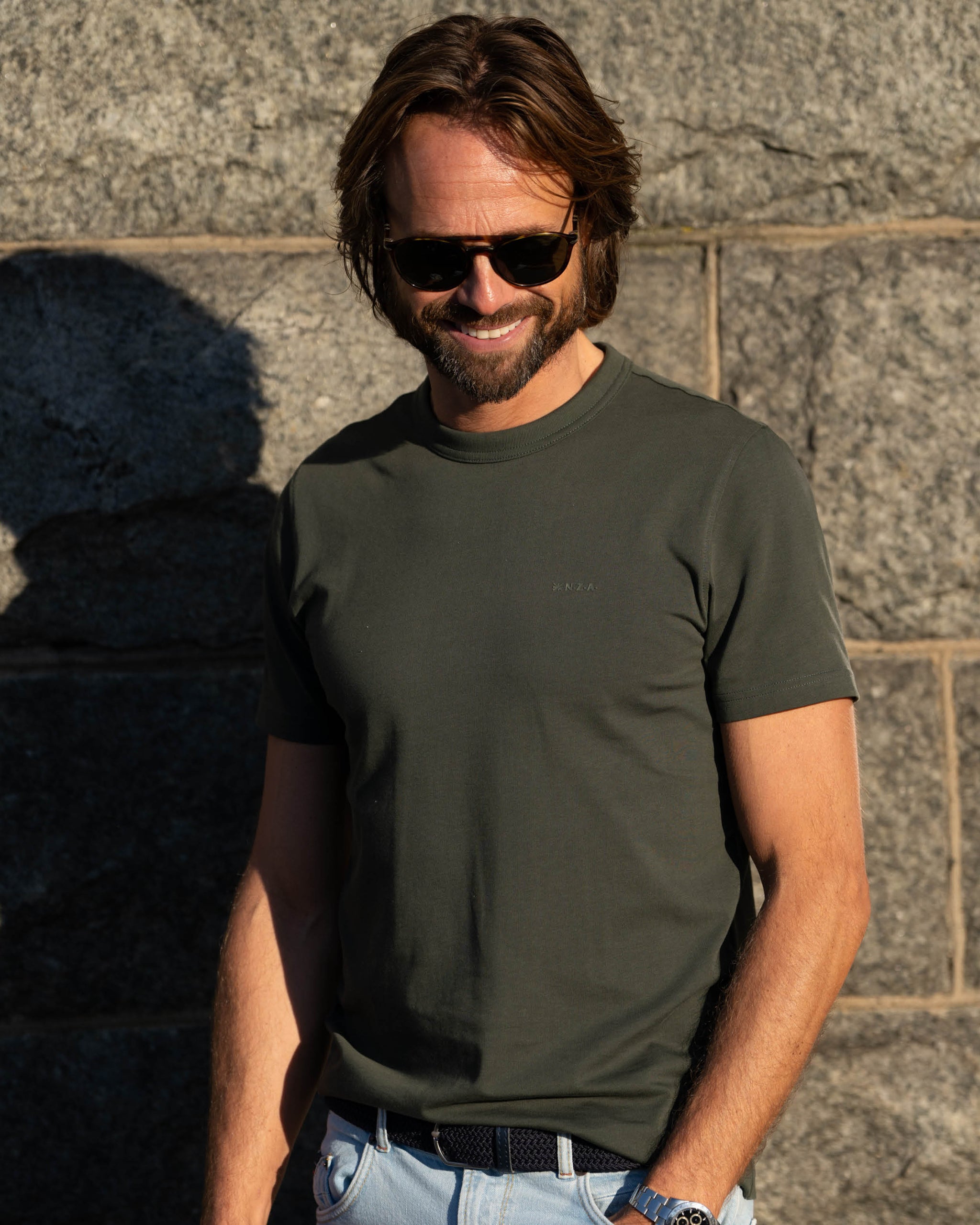 Grünes Baumwoll-T-Shirt Grünes Baumwoll-T-Shirt