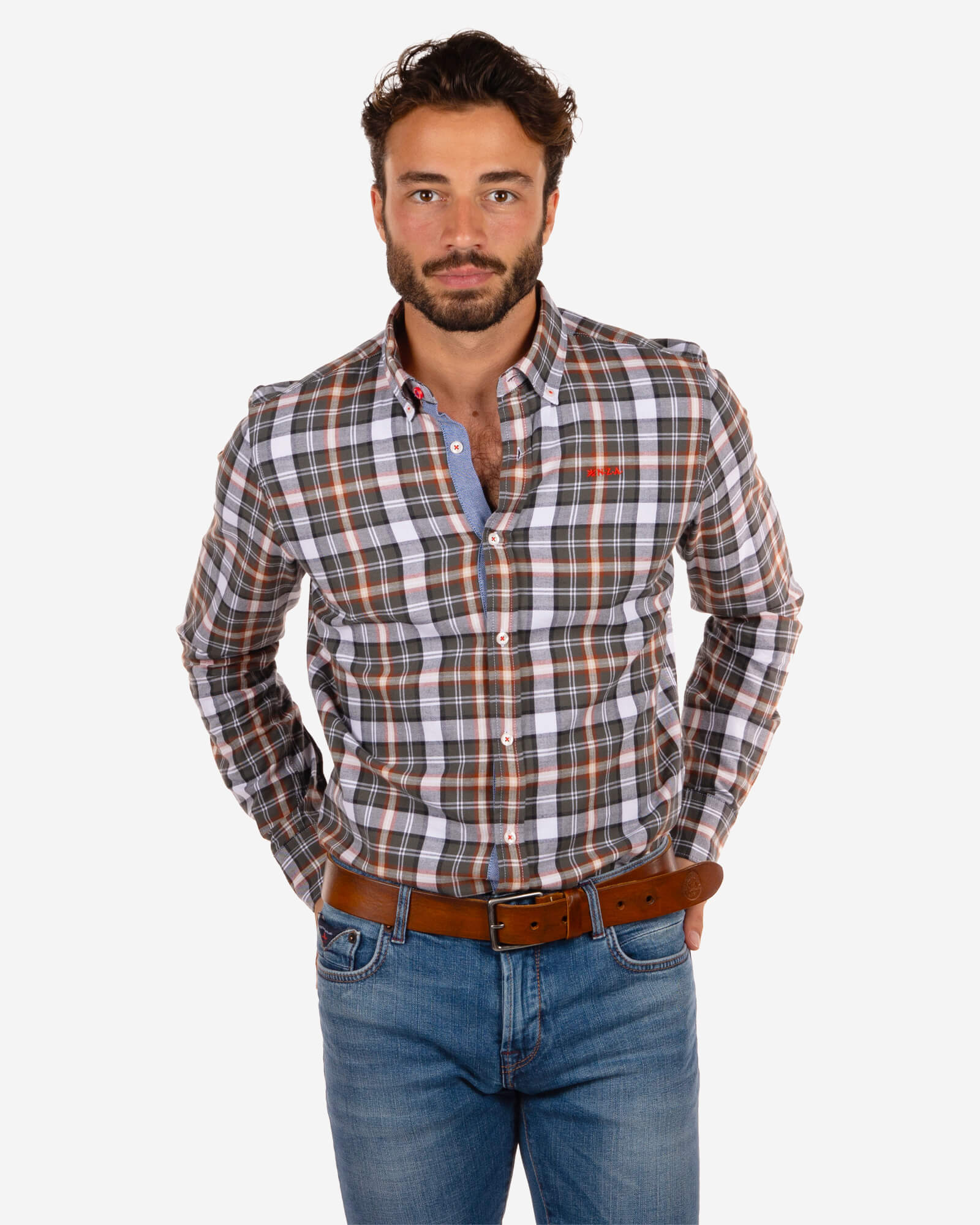 Camisa de cuadros de manga larga Oparau - Rock Green Camisa de cuadros de manga larga Oparau - Rock Green