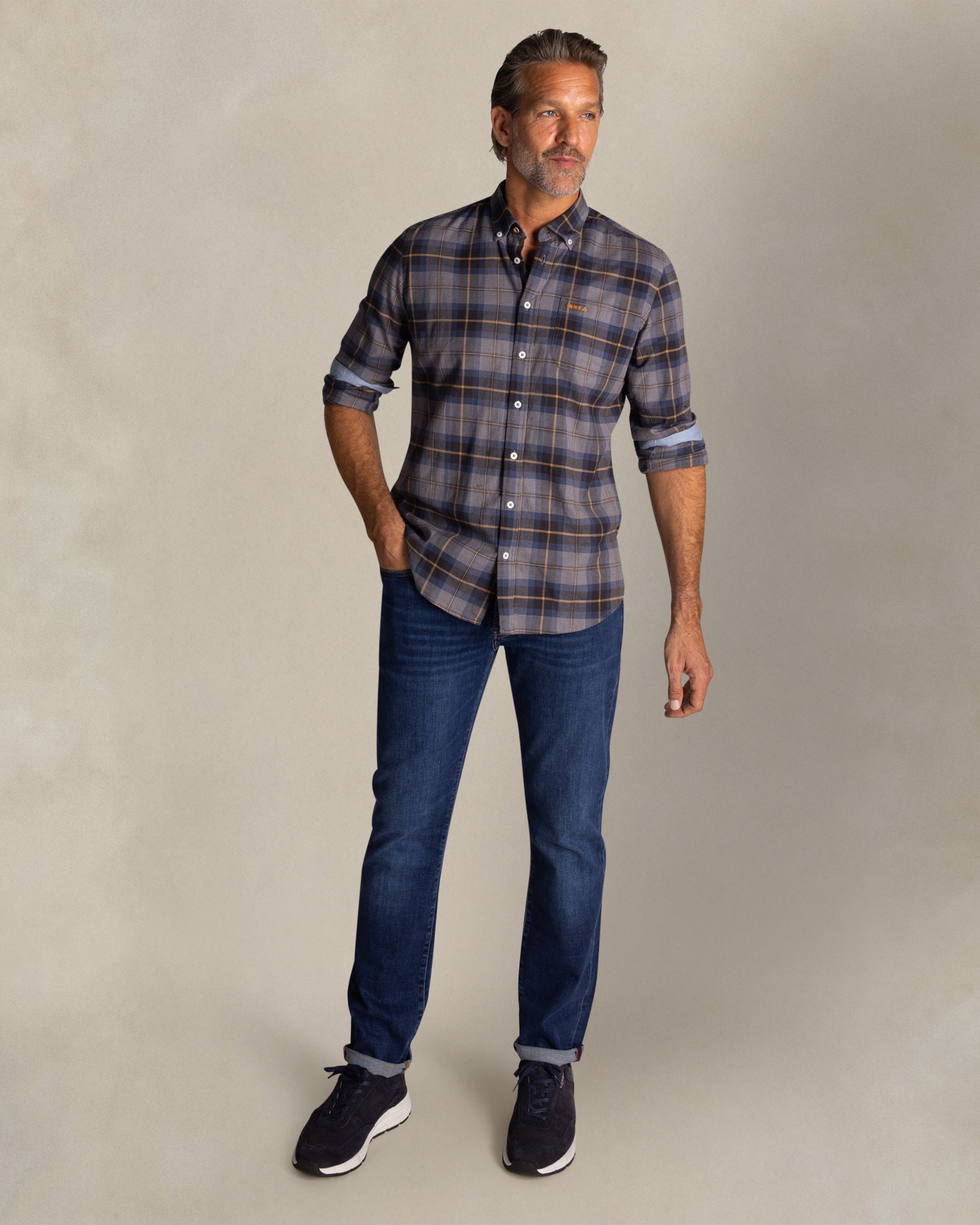 Chemise grise en coton stretch Chemise grise en coton stretch