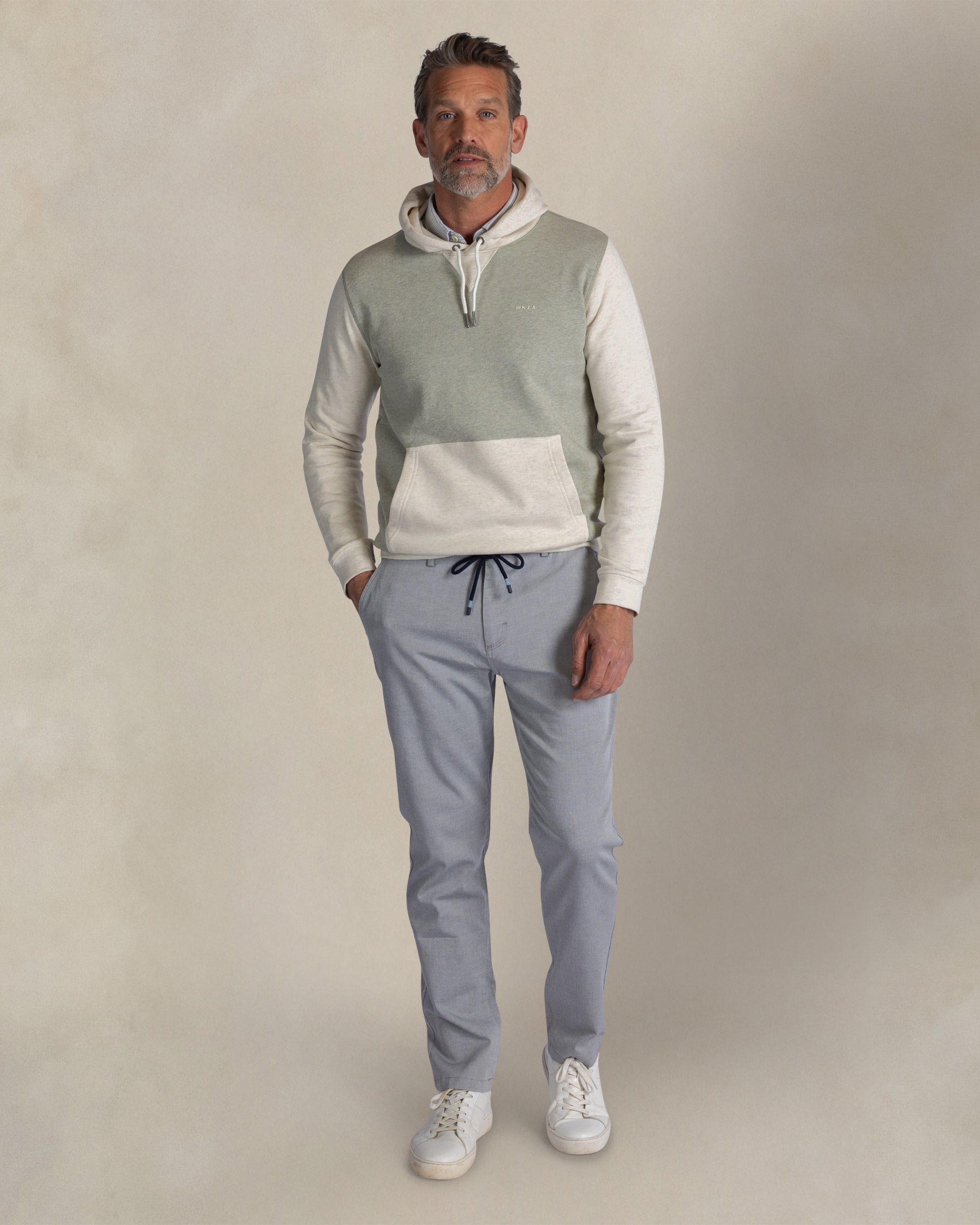 Ecru cotton terry hoodie Ecru cotton terry hoodie