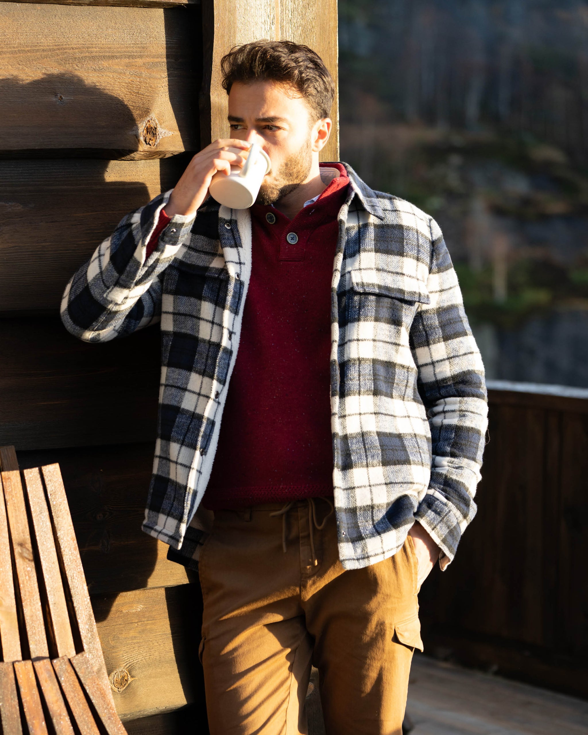 Blau kariertes Overshirt Blau kariertes Overshirt