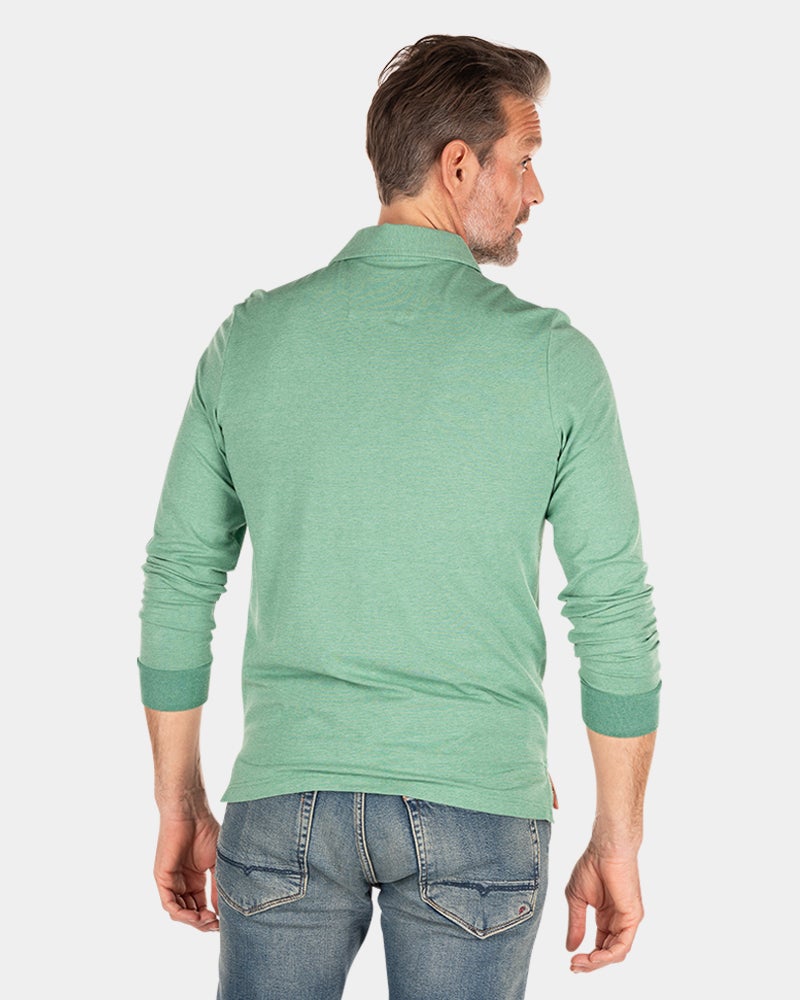 Stretch-Polo mit langen Ärmeln - Amazon Green Stretch-Polo mit langen Ärmeln - Amazon Green