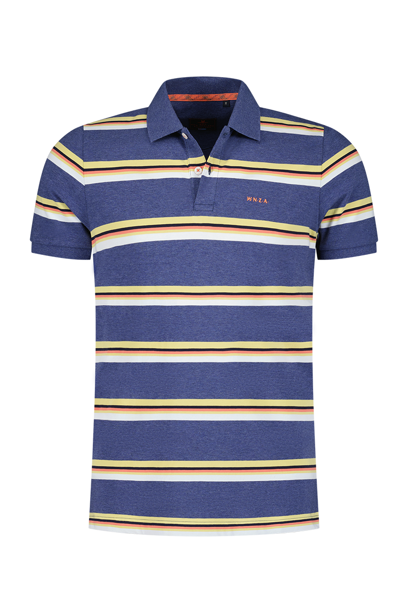 Blue yellow striped polo - Dusk Navy Blue yellow striped polo - Dusk Navy