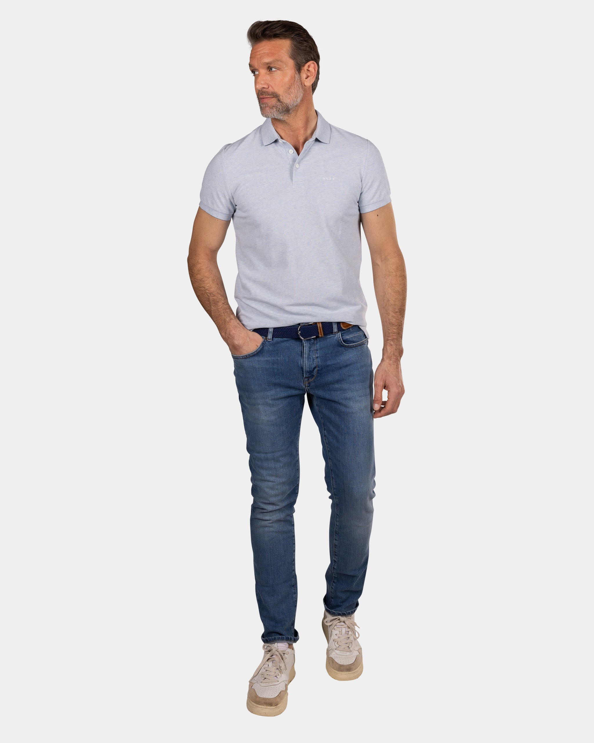 Blaues Polo - Marble Blue Blaues Polo - Marble Blue