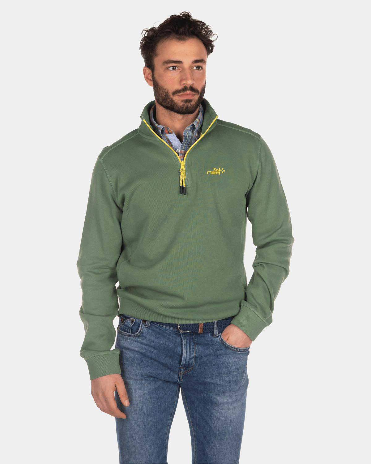 Cotton half zip sweater - Active Army