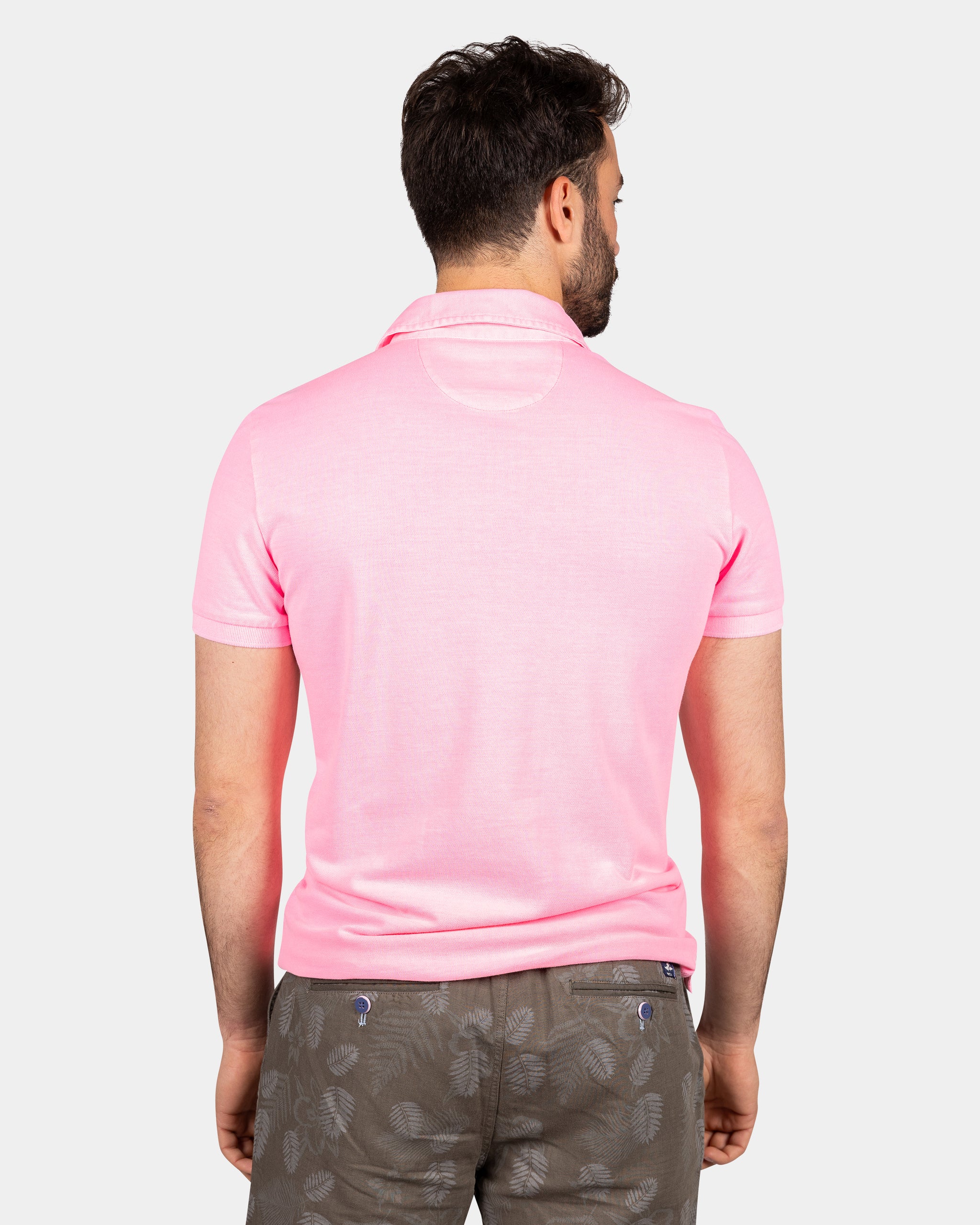 Schlichtes Poloshirt aus Baumwolle - Bright Pink Schlichtes Poloshirt aus Baumwolle - Bright Pink