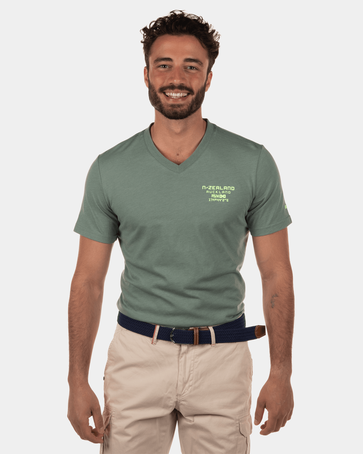 T-shirt à col en V Conroy's Dam - Jungle Army