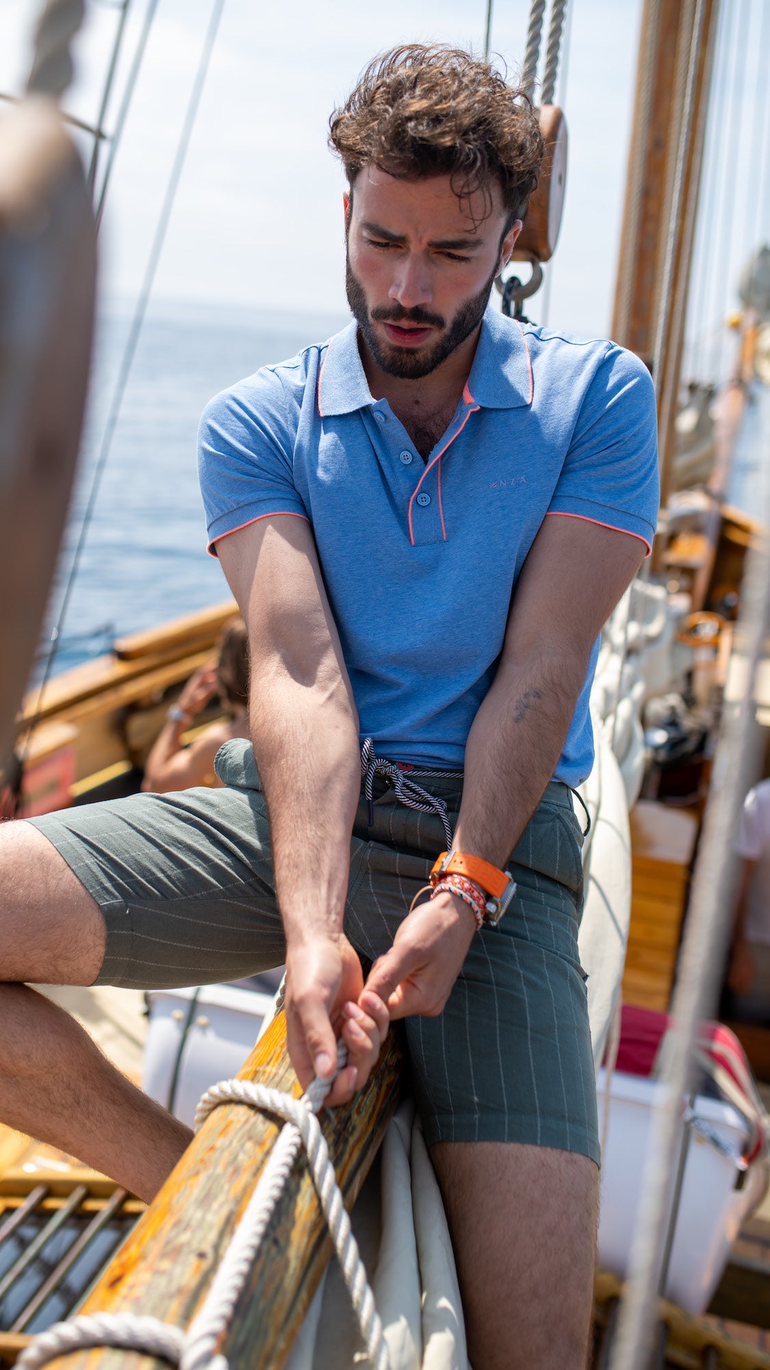 Effen polo met stretch - Bed Blue Effen polo met stretch - Bed Blue