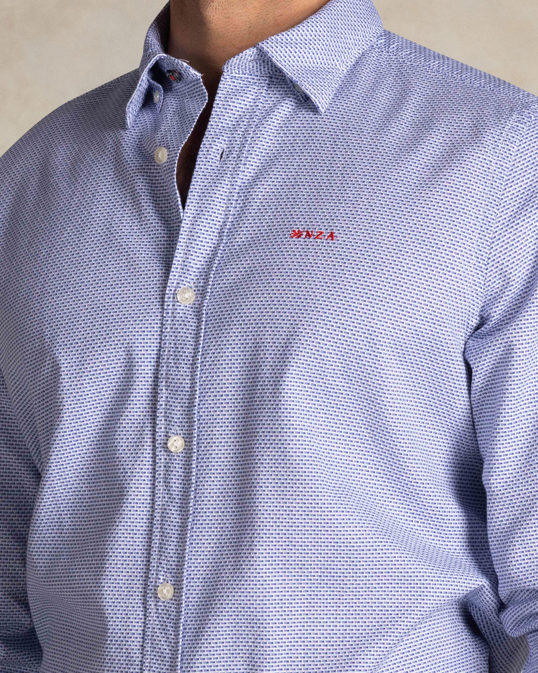 Blauw katoen overhemd Blauw katoen overhemd