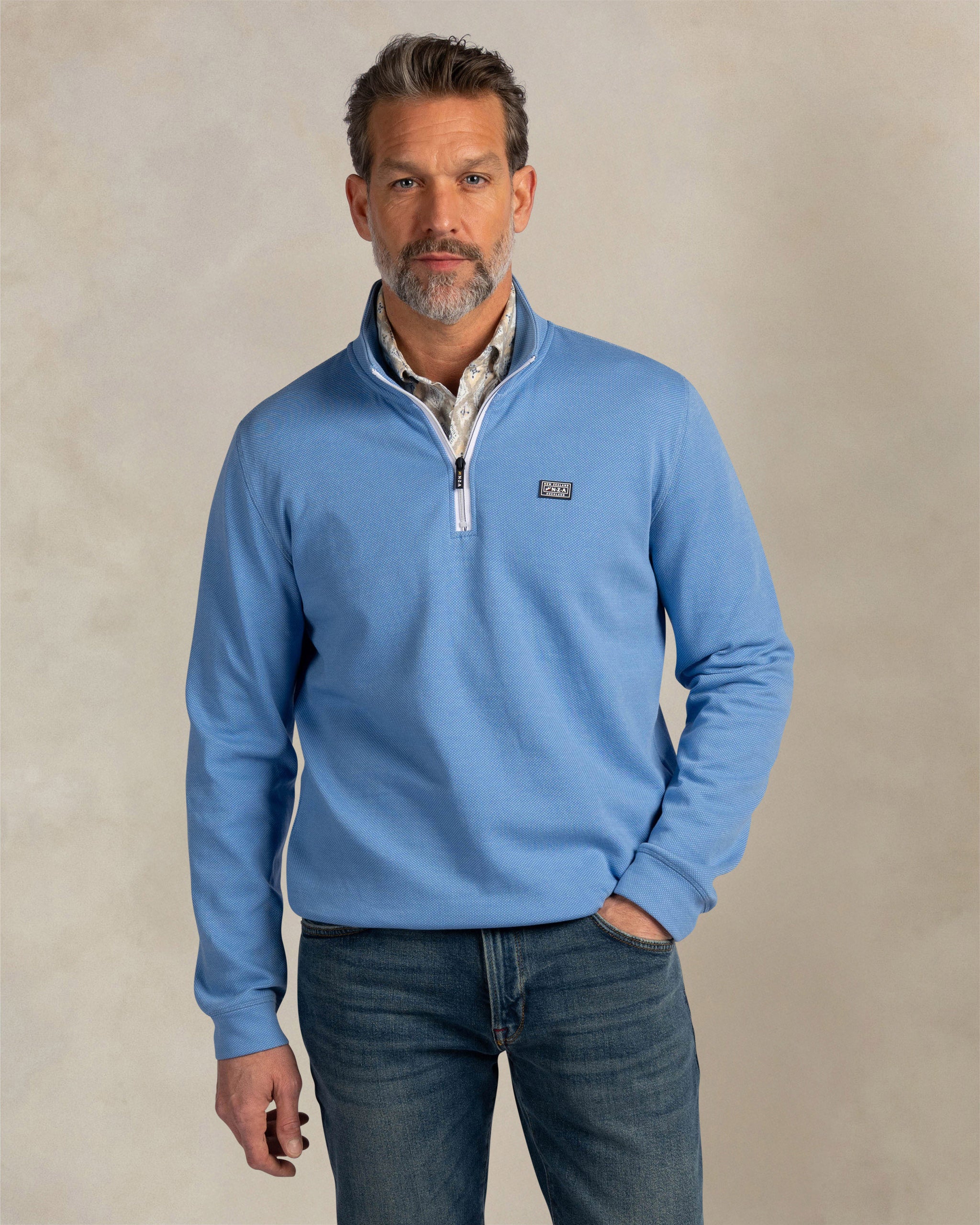 Blauwe quarter zip sweater Blauwe quarter zip sweater