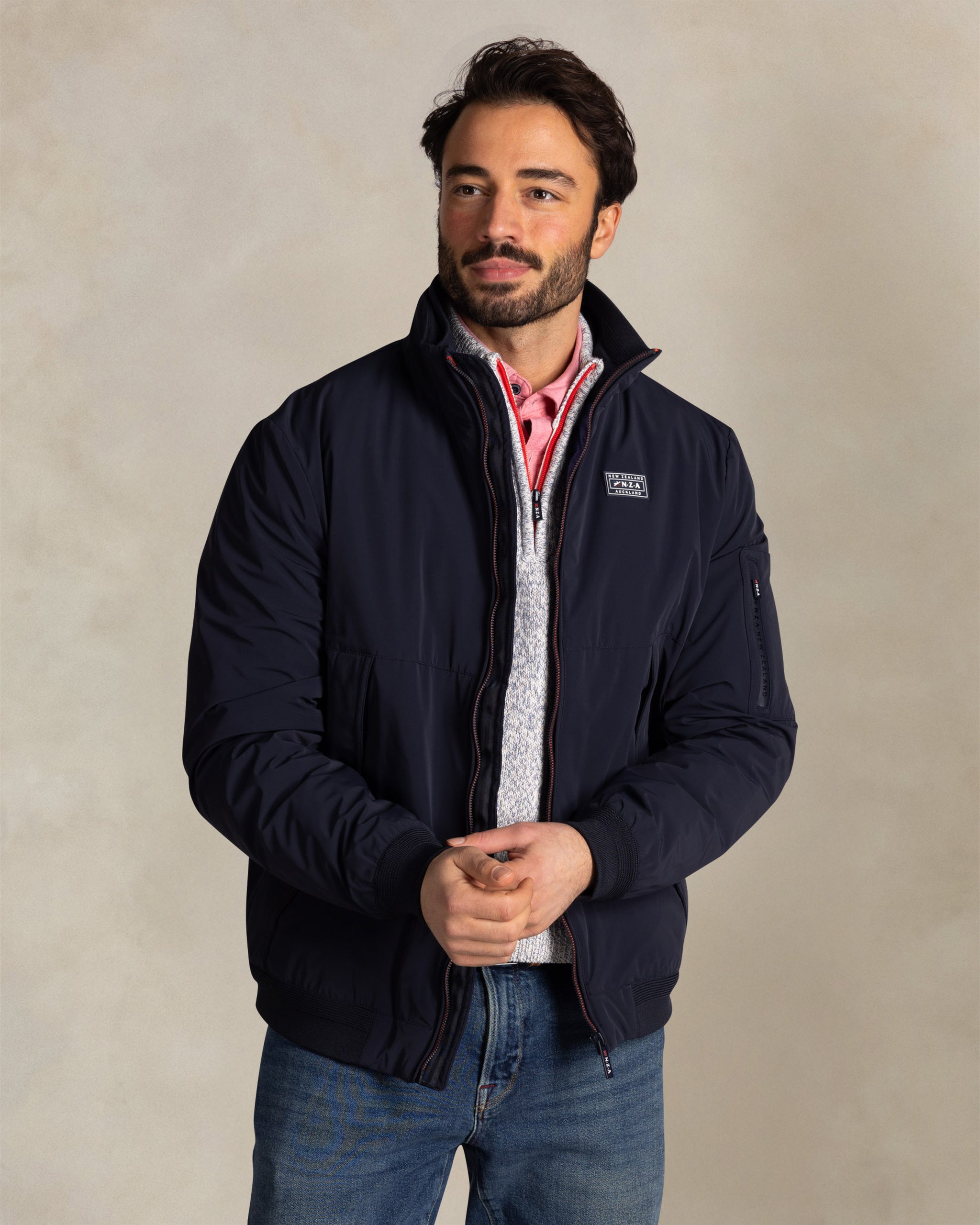 Dark blue water-repellent jacket Dark blue water-repellent jacket