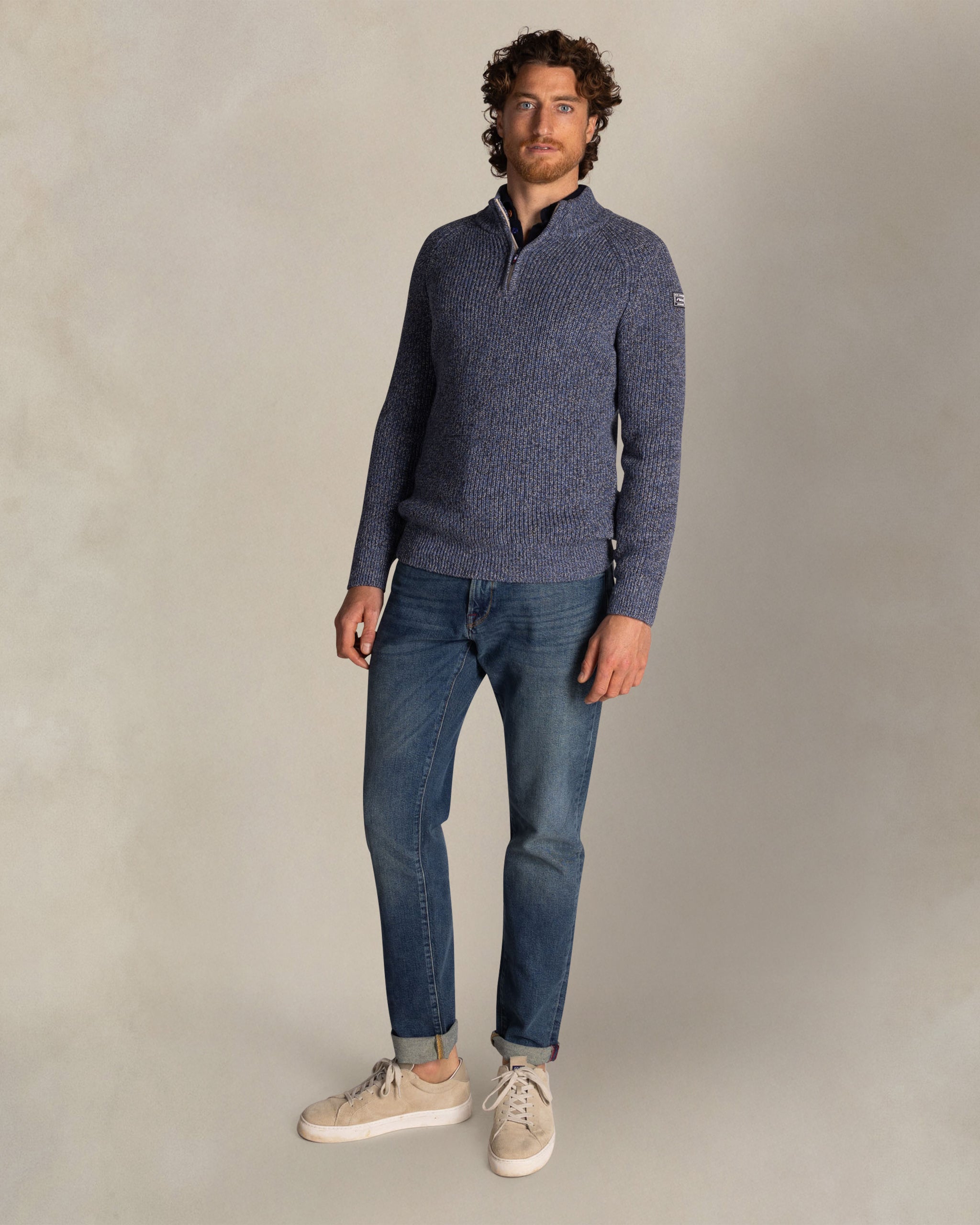 Blue cotton half zip Blue cotton half zip