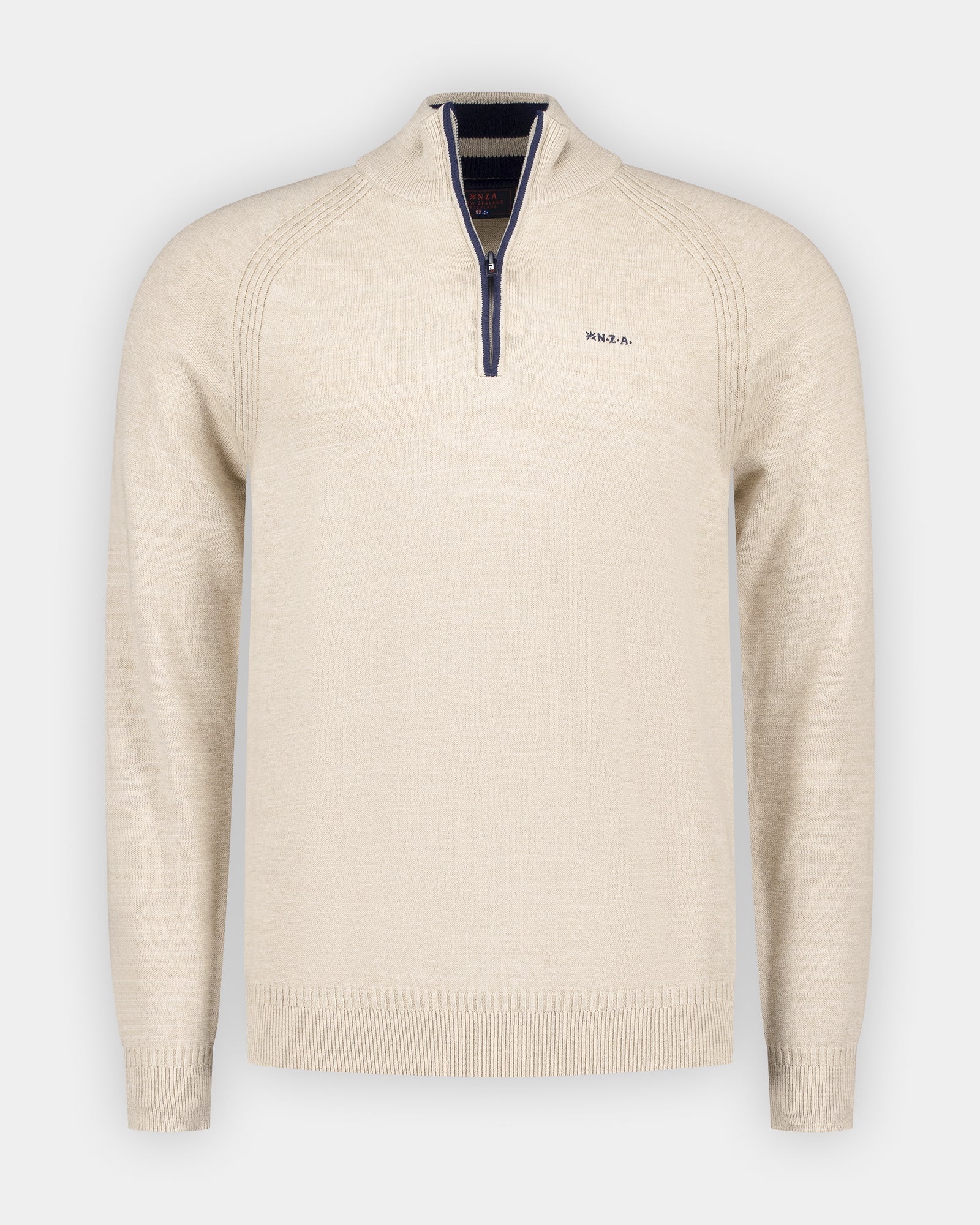 Ecru Baumwoll-Half-Zip-Pullover Ecru Baumwoll-Half-Zip-Pullover