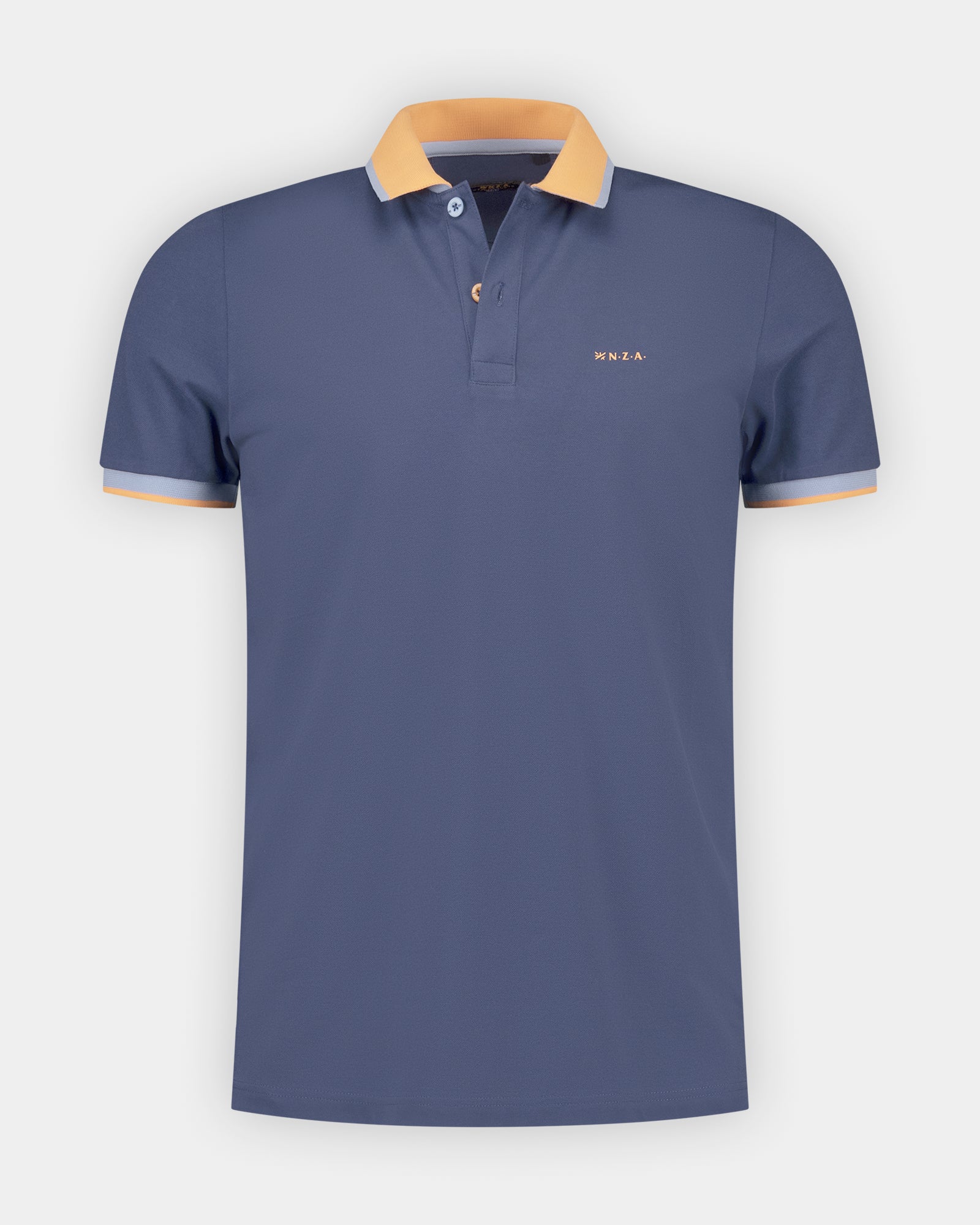 Donkerblauwe katoenen stretch polo Donkerblauwe katoenen stretch polo