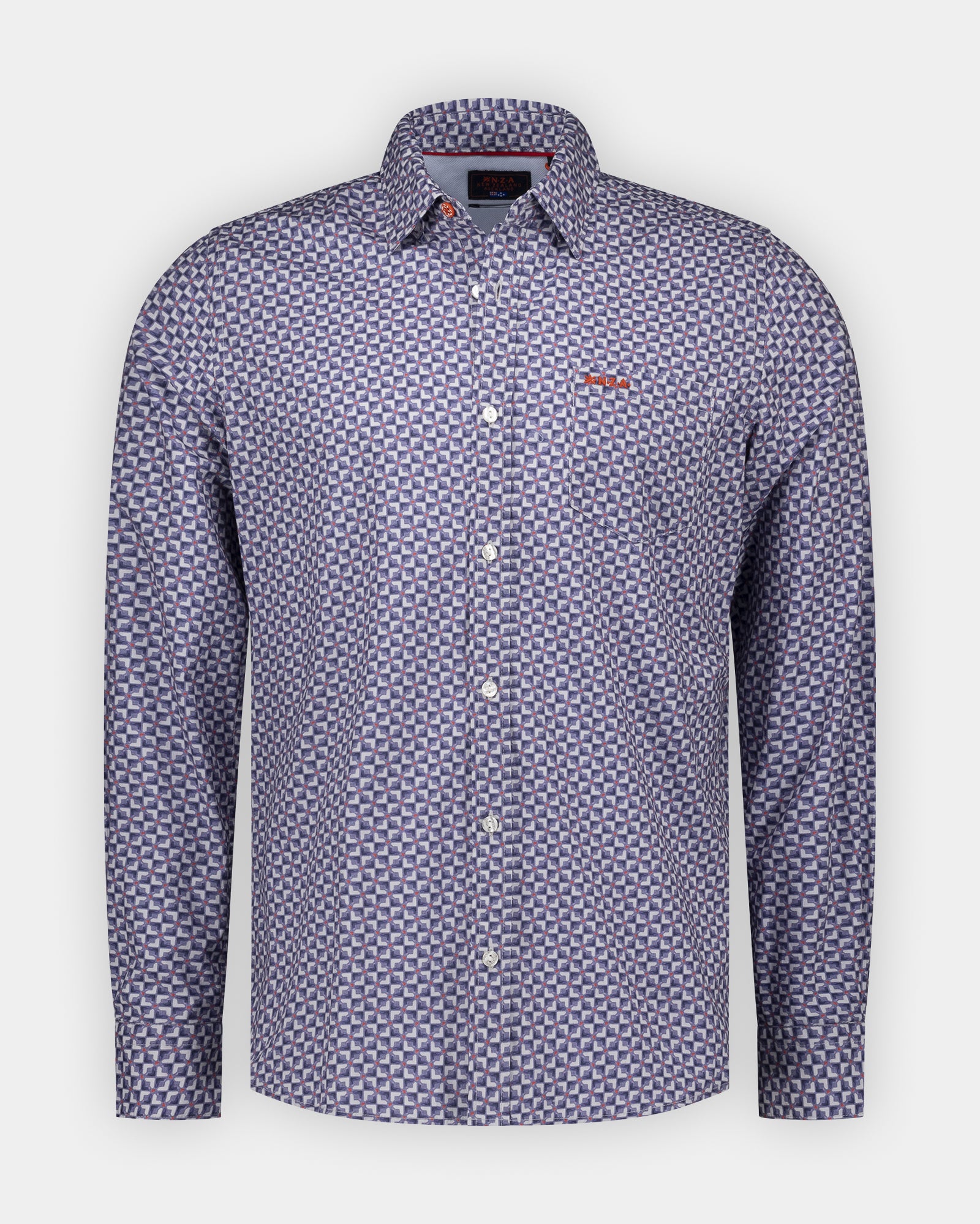 Blauw katoenen overhemd stretch Blauw katoenen overhemd stretch