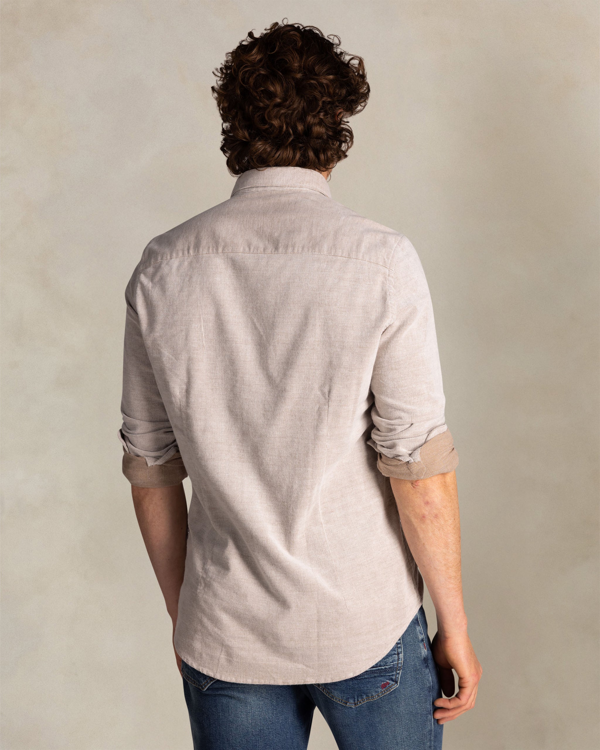 Ecru cotton stretch shirt Ecru cotton stretch shirt