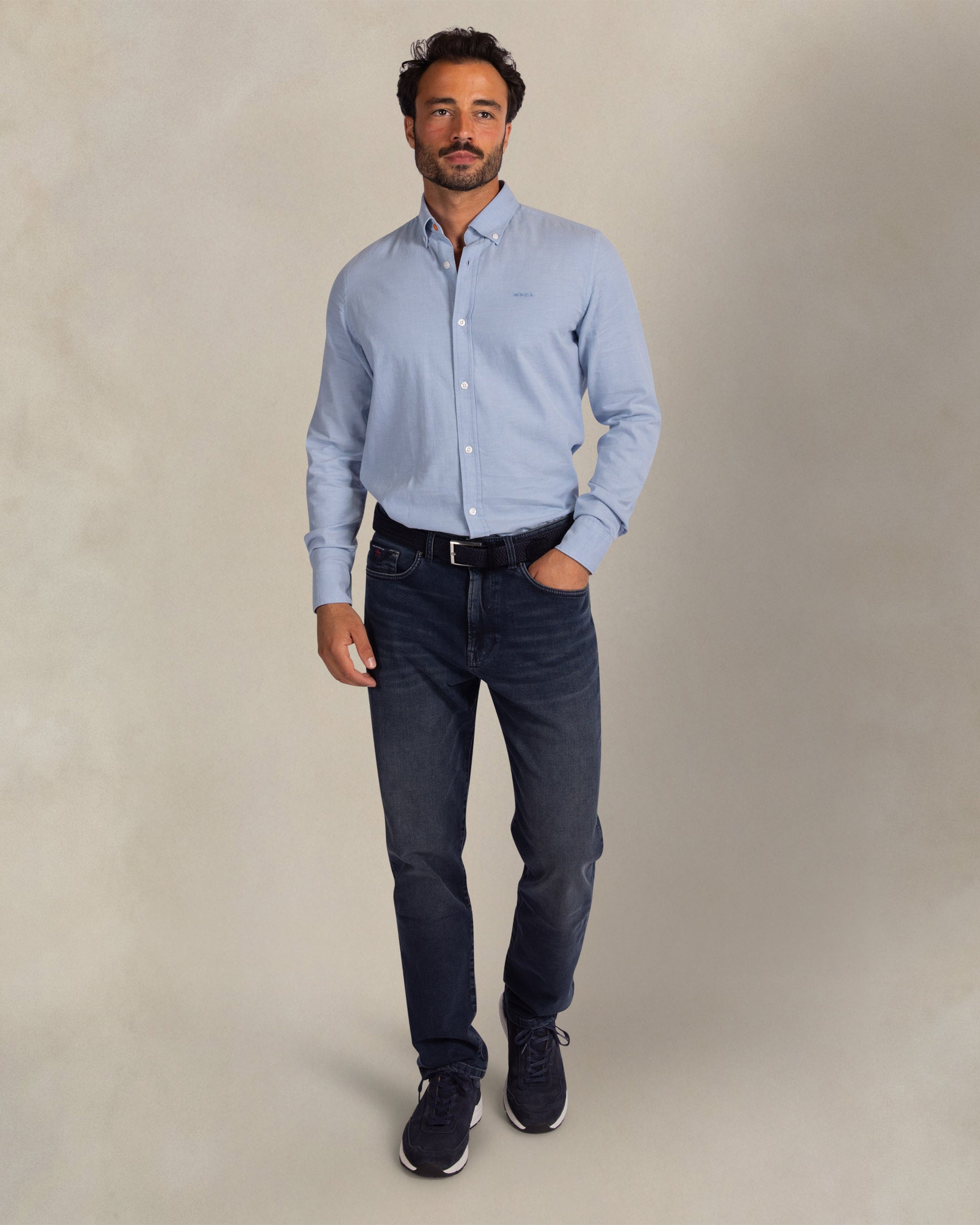 Light blue cotton stretch shirt Light blue cotton stretch shirt